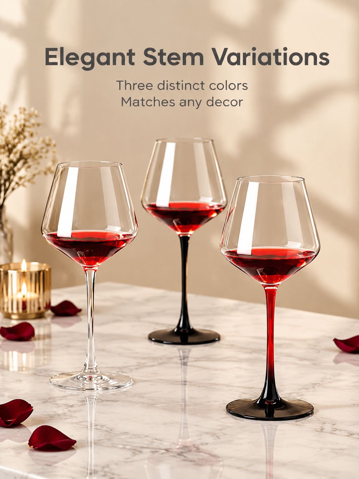 Close-up of an elegant large-bowl wine glass