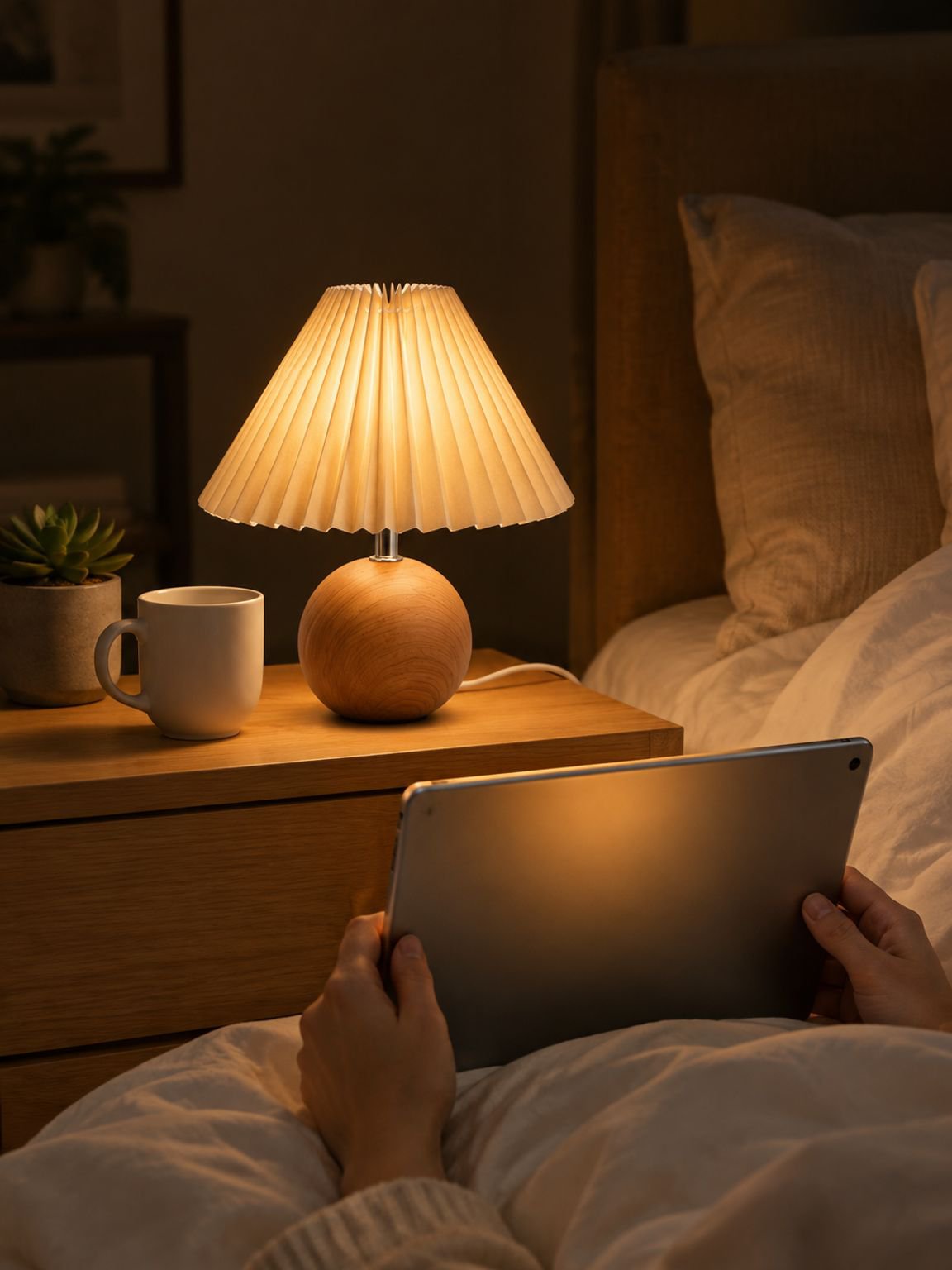 Nordische Falten-Lampe im skandinavischen Design für Schlafzimmer