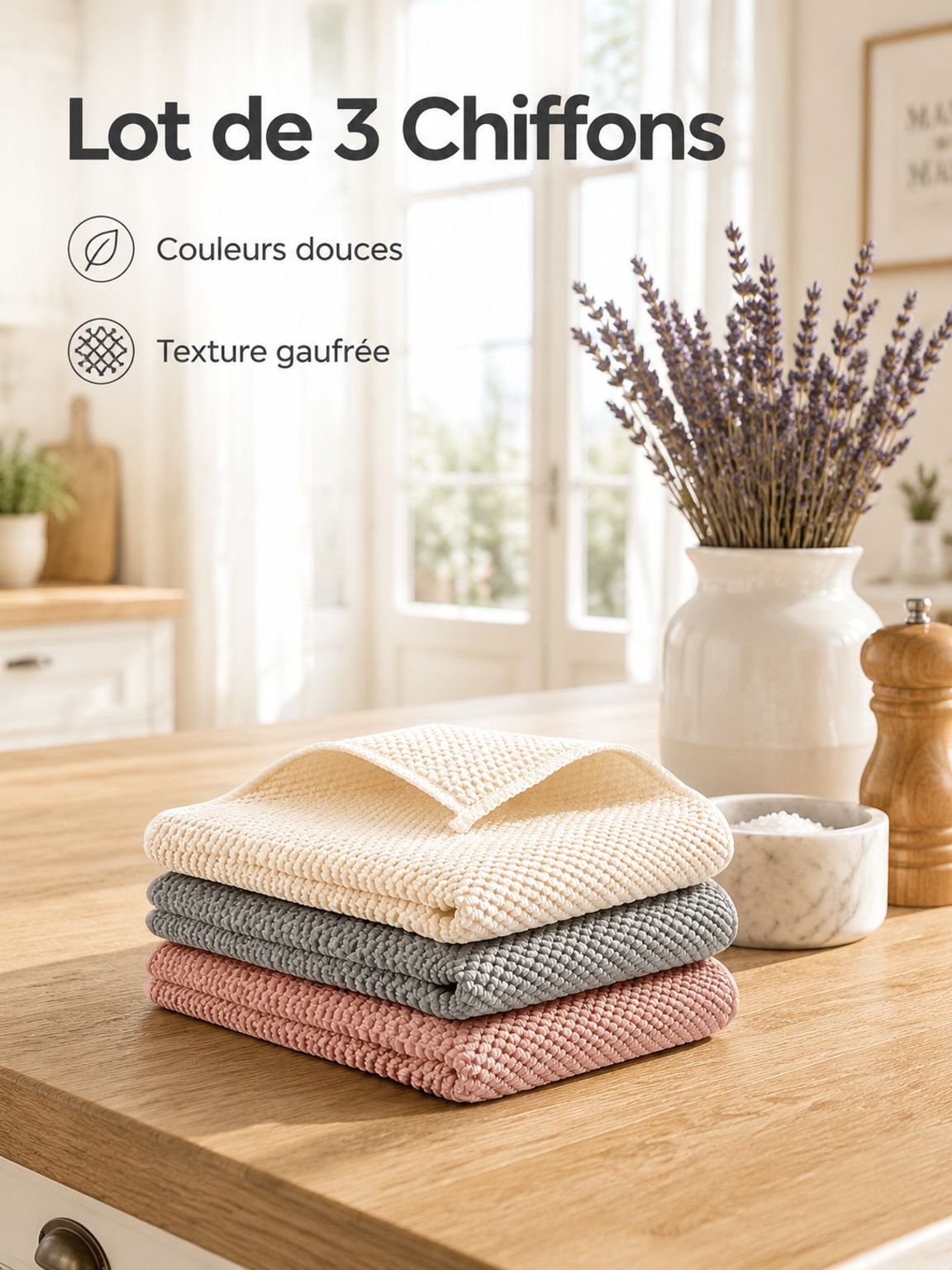 Chiffon de cuisine à grains de maïs, torchon multifonction épais et absorbant