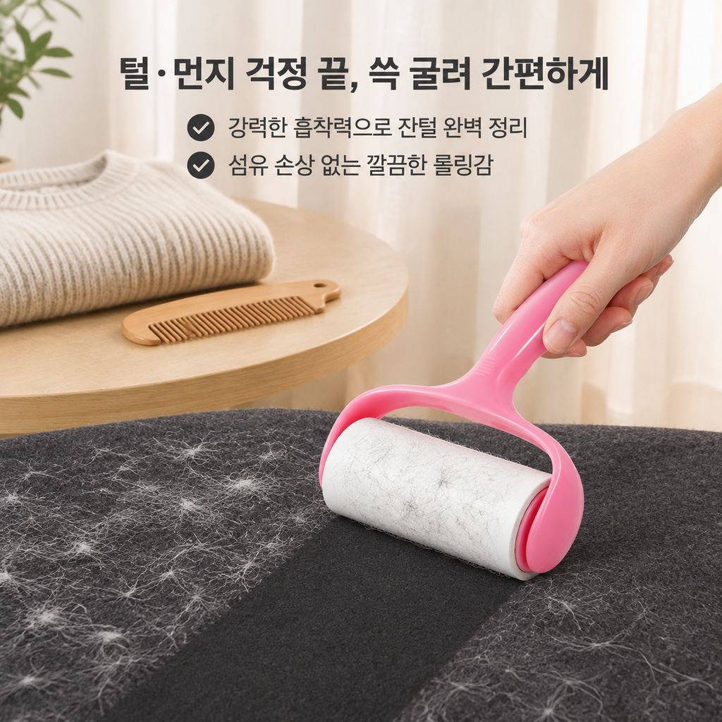 뜯어쓰는 테이프클리너 롤러 고양이 털제거 옷 머리카락 먼지제거 돌돌이