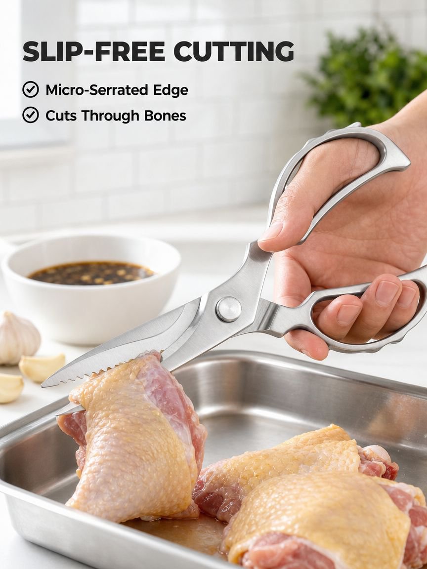 Stainless steel kitchen shears