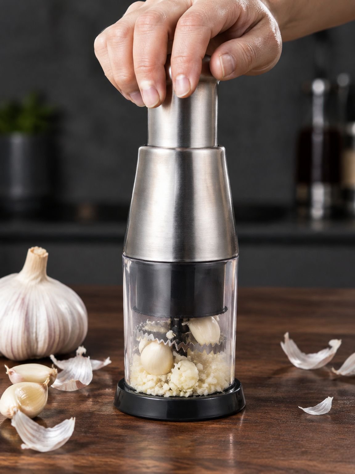 Presse-ail en acier inoxydable pour une cuisine pratique