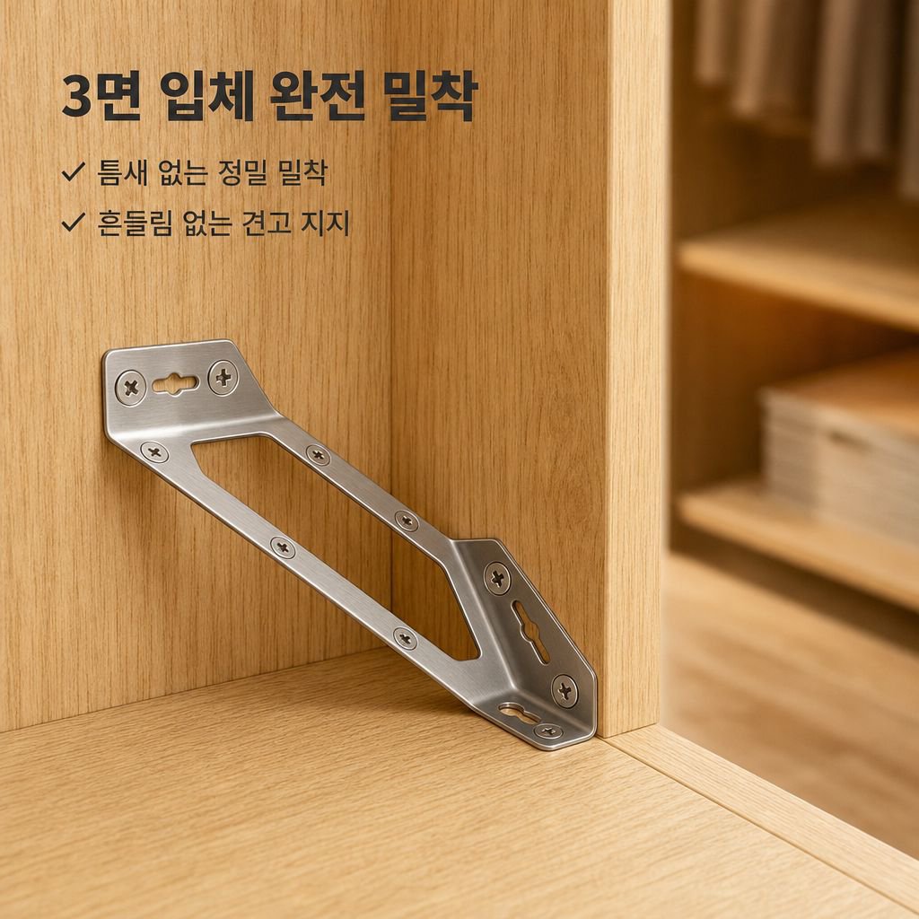 두꺼운 삼면 꺾쇠 90도 스테인리스 직각 브라켓 수납장 침대 모서리 보강 코너 브라켓