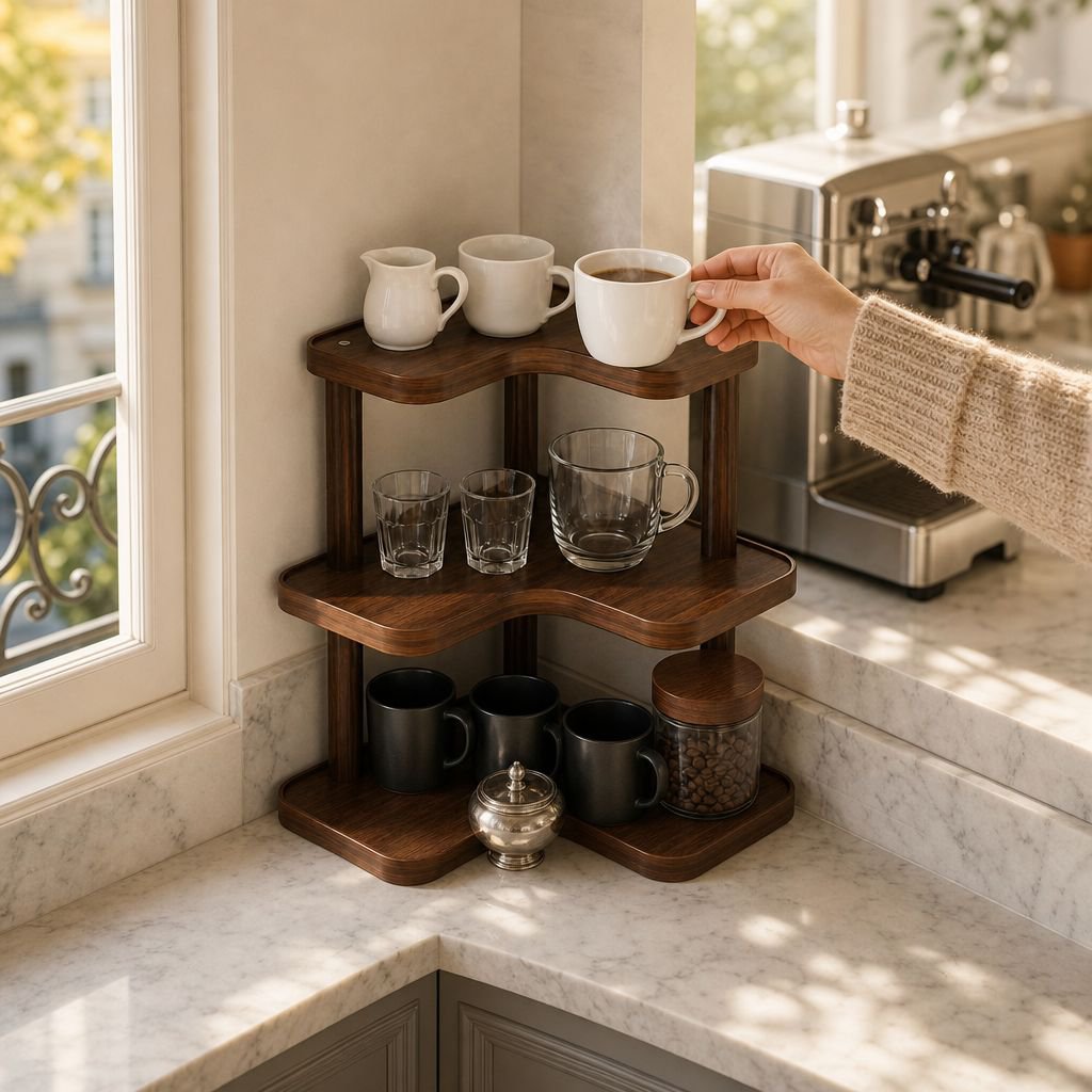 Design élégant du bureau d'angle avec accessoires