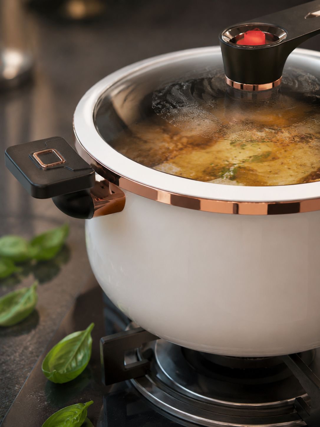 Durable ceramic enamel finish of HFH soup pot