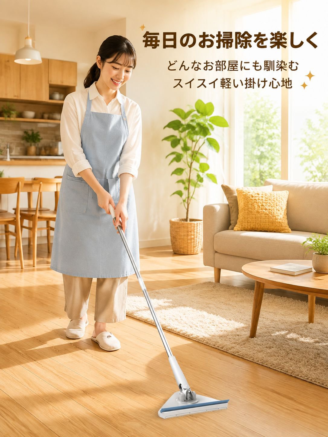 手洗い不要三角モップ