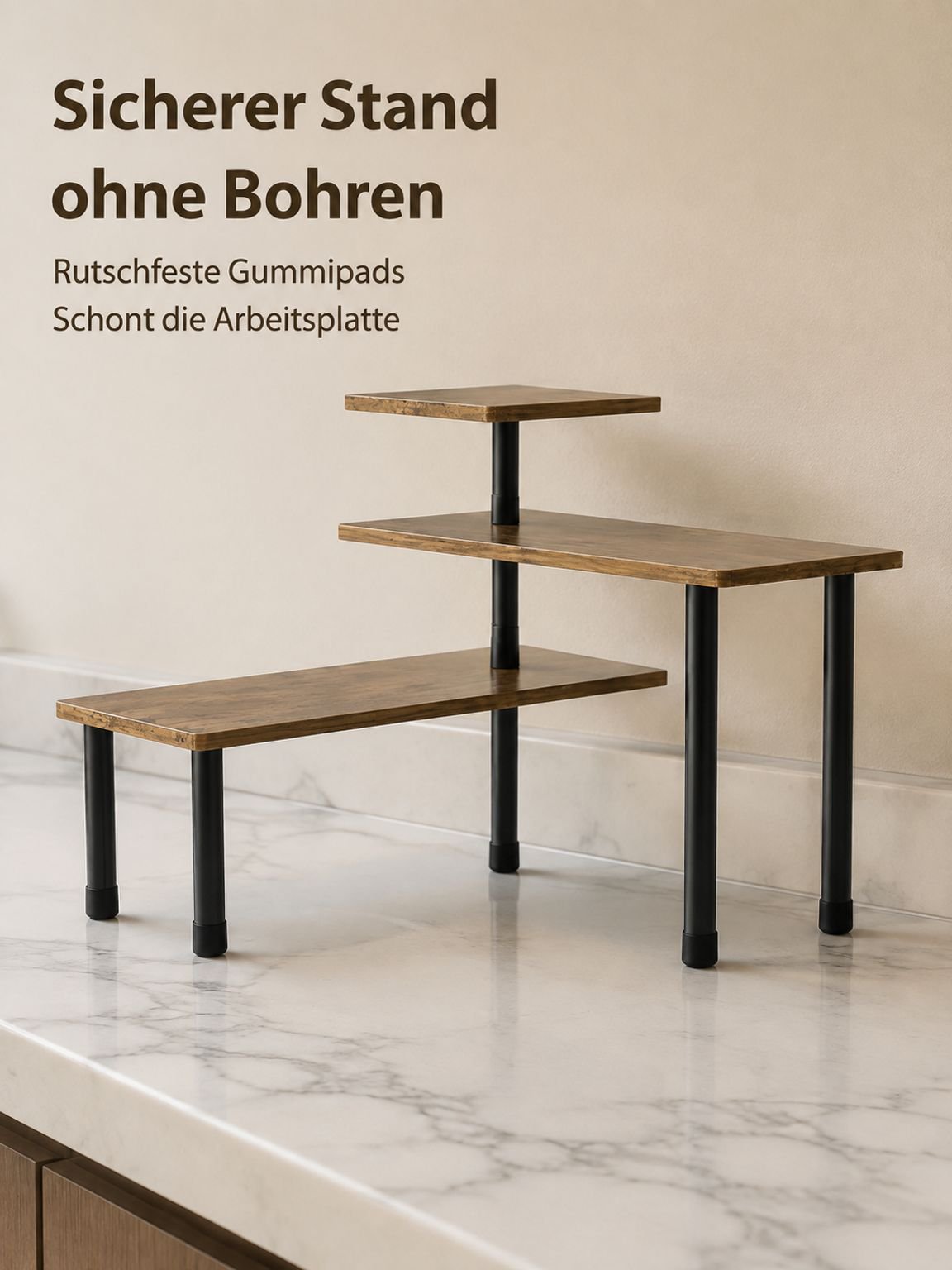 Küchenarbeitsplatte Ecke Desktop mehrschichtiges Lagerregal Badezimmer Wand Ecke Lagerregal