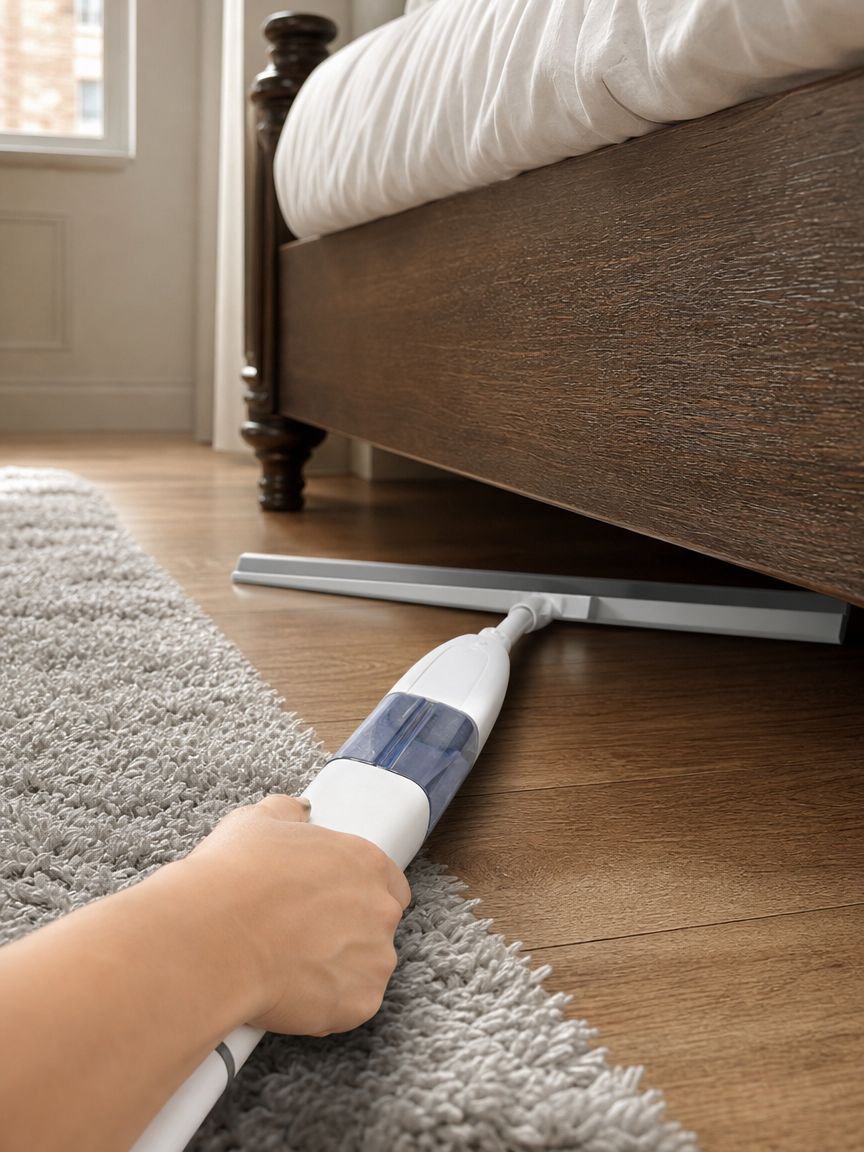 Easy-to-use spray mop broom for wet and dry surfaces