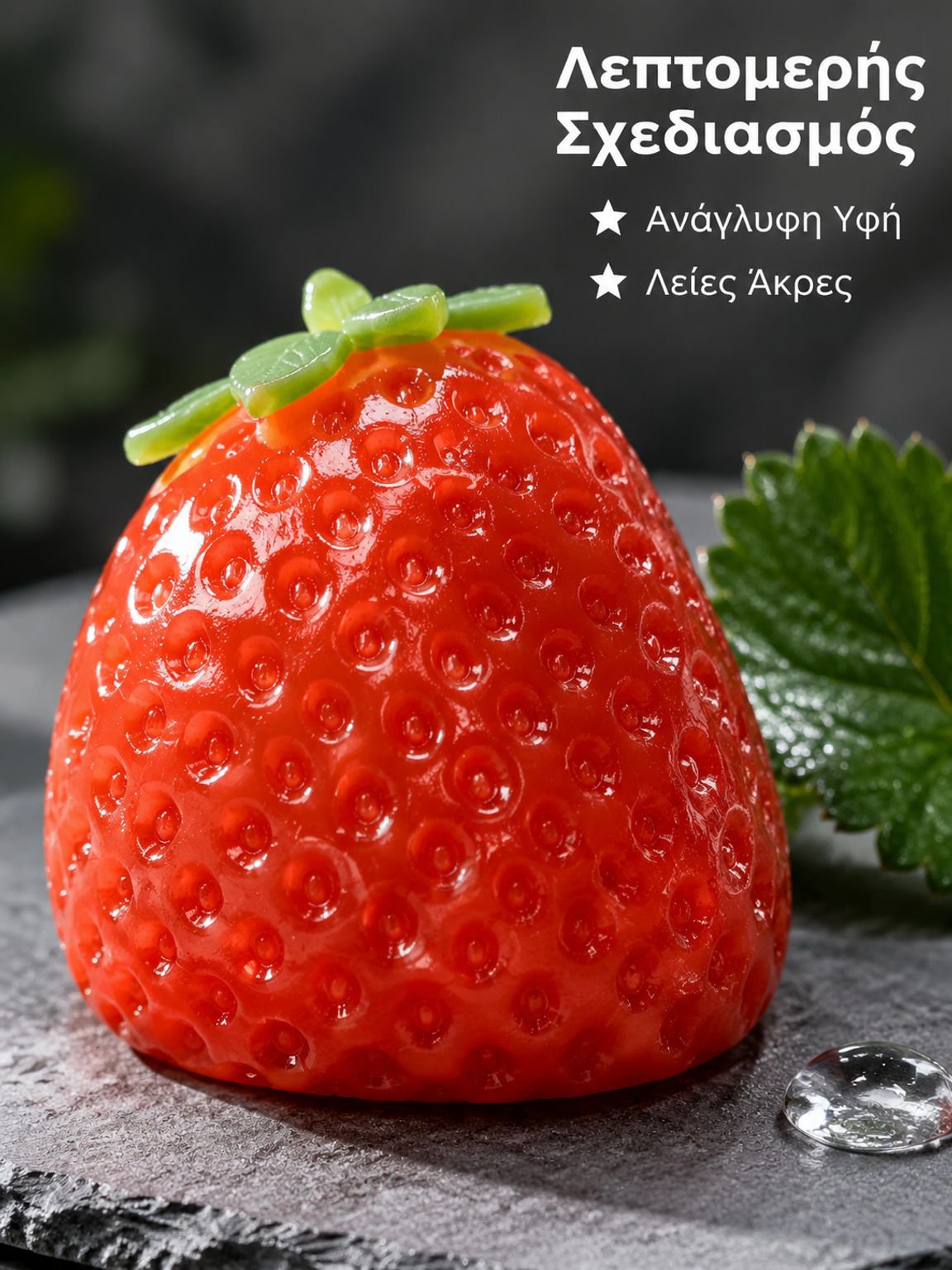 Υπερβολικά μαλακή, κρεμώδης φόρμα γλυπτικής φράουλας