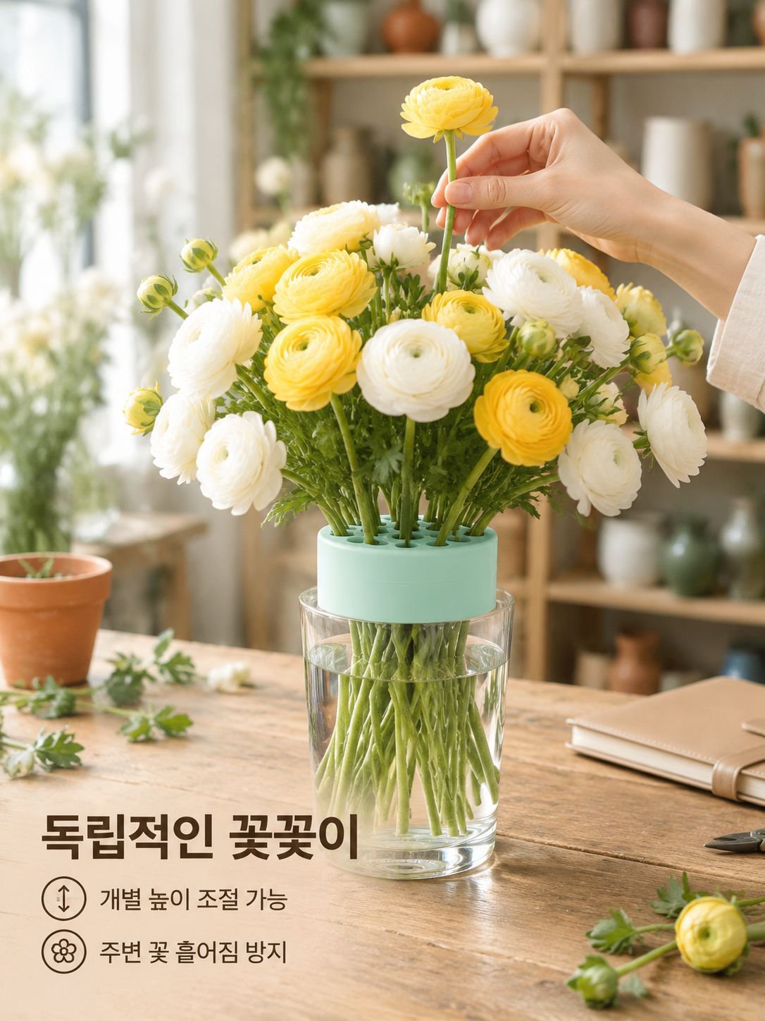 나선형 꽂꽂이 줄기 홀더