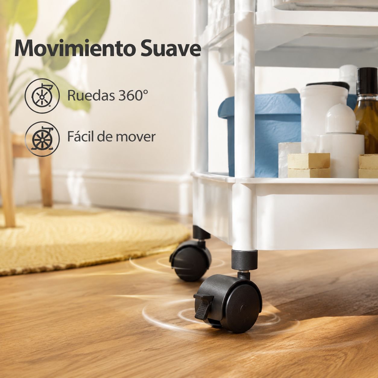 Estantería de cocina multifuncional con ruedas