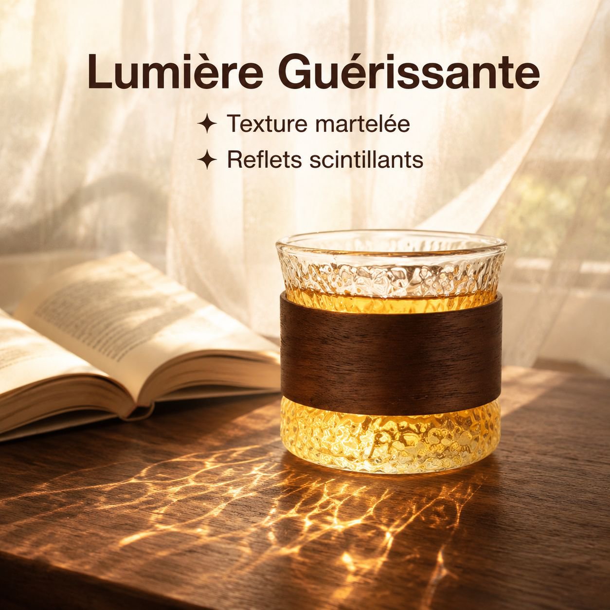 Tasse à thé en verre borosilicate martelé