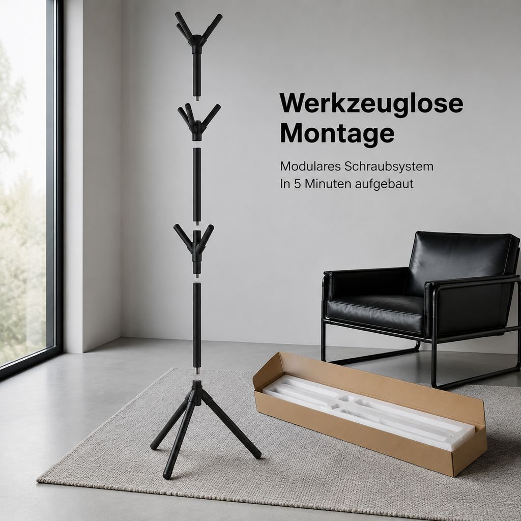 Schlichte, freistehende Garderobe für den Wohnbereich