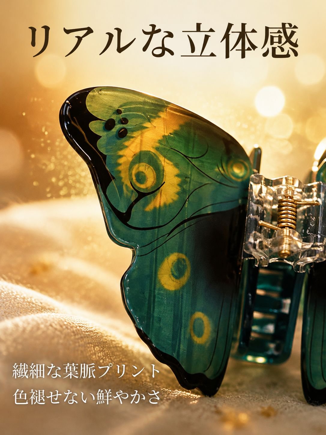蝶とサメのヘアクリップ