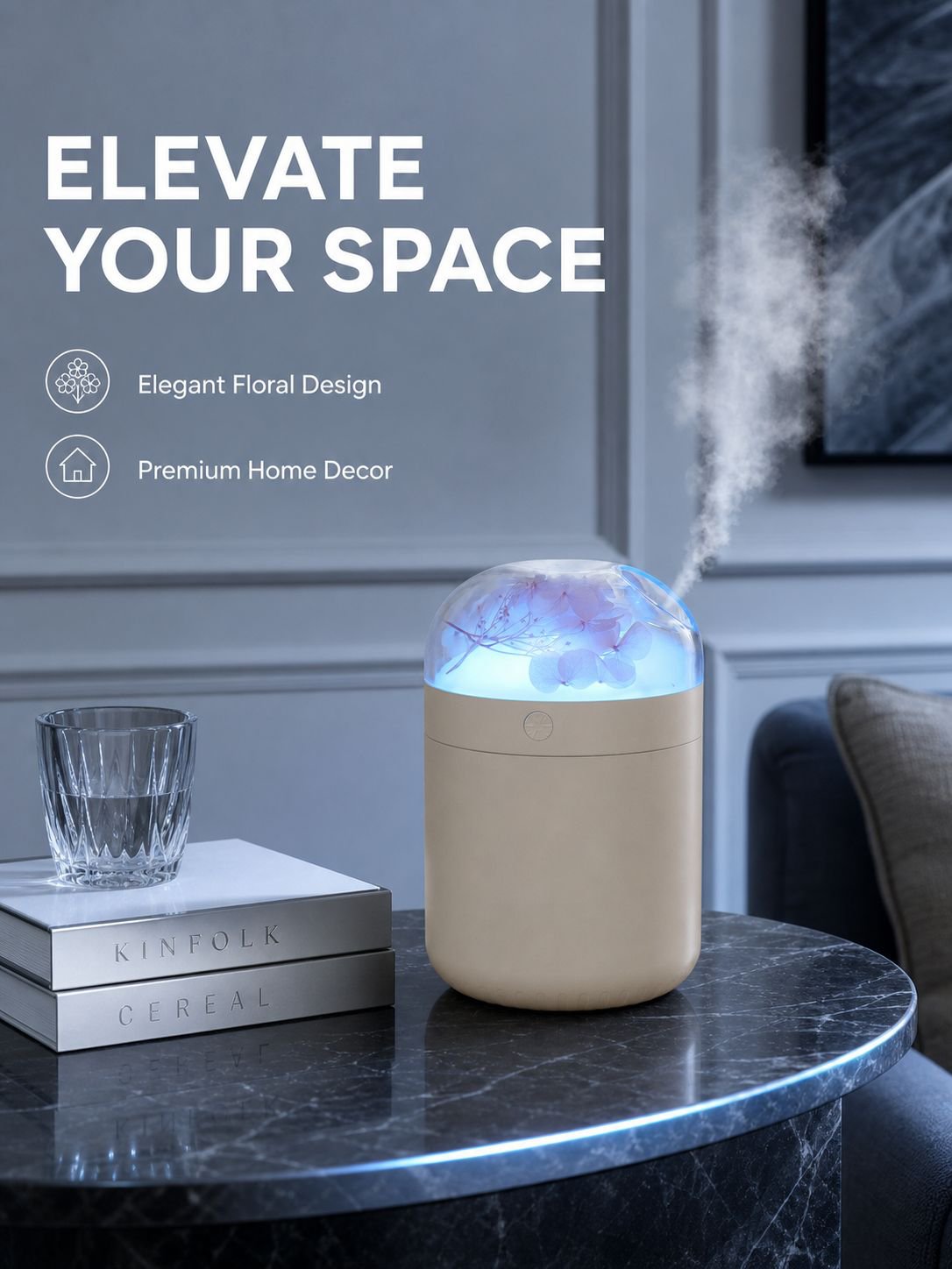 Romantic Preserved Flower Ambience Humidifier