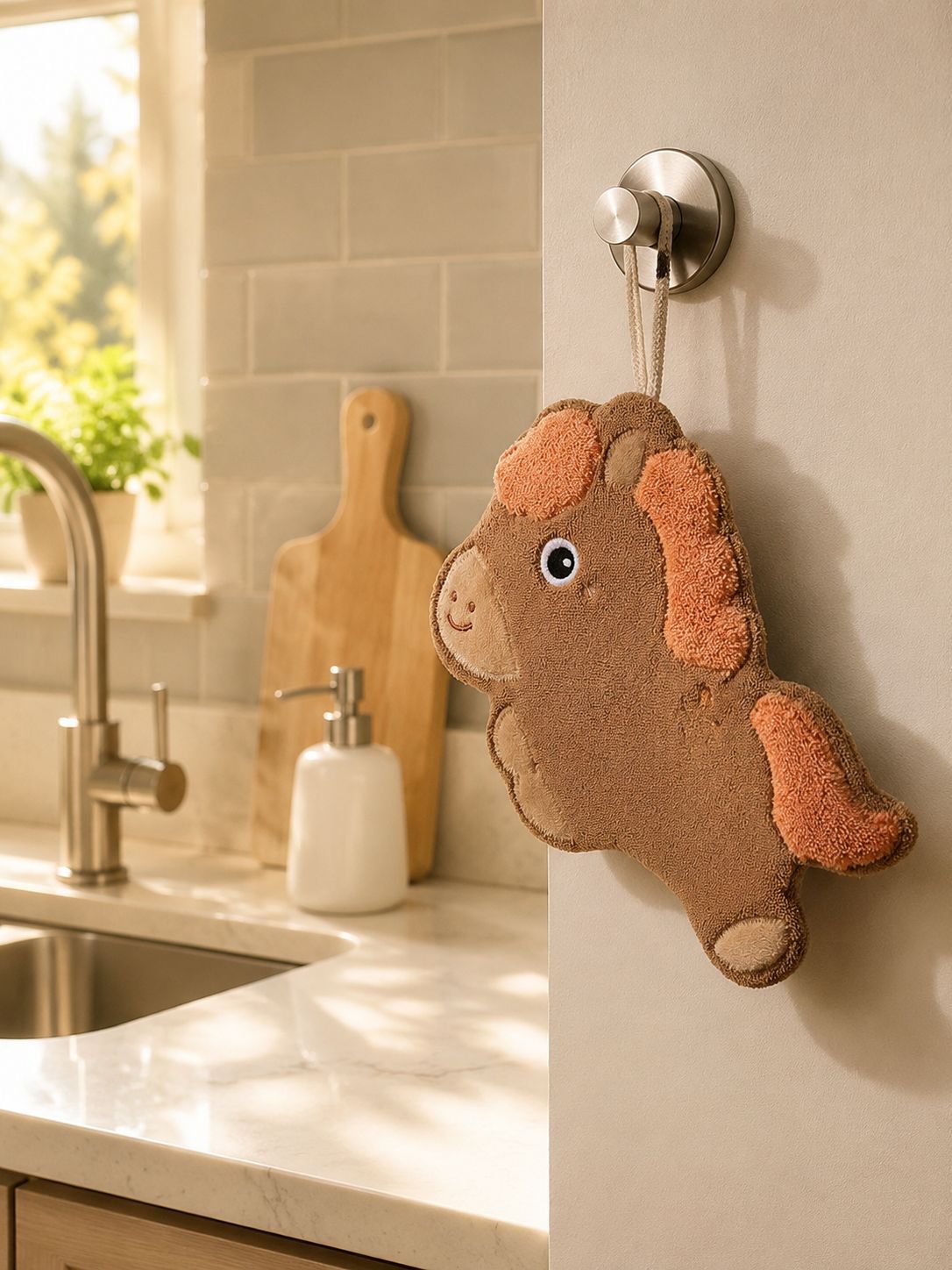 Soft and cute cartoon horse hand towel for kids