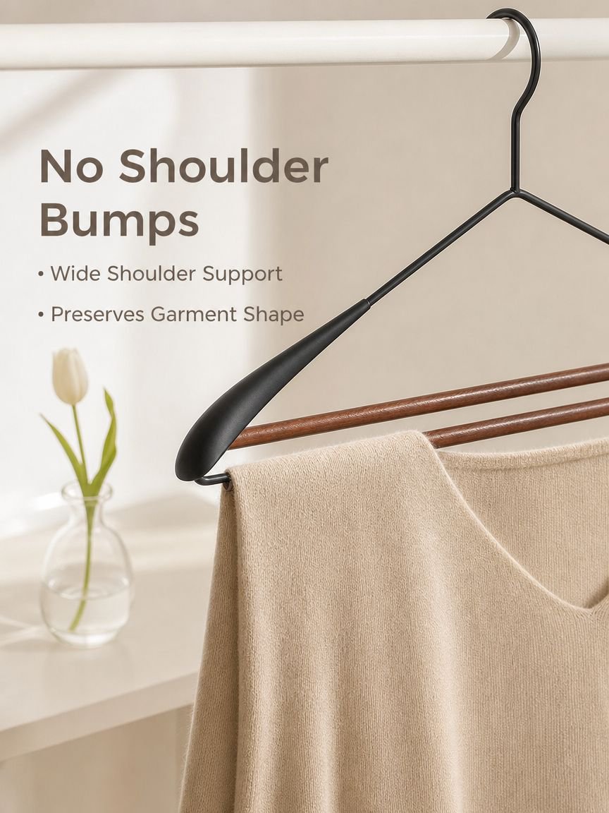 Non-Slip Mark-Free Anti-Bulge Beech Wood Hanger