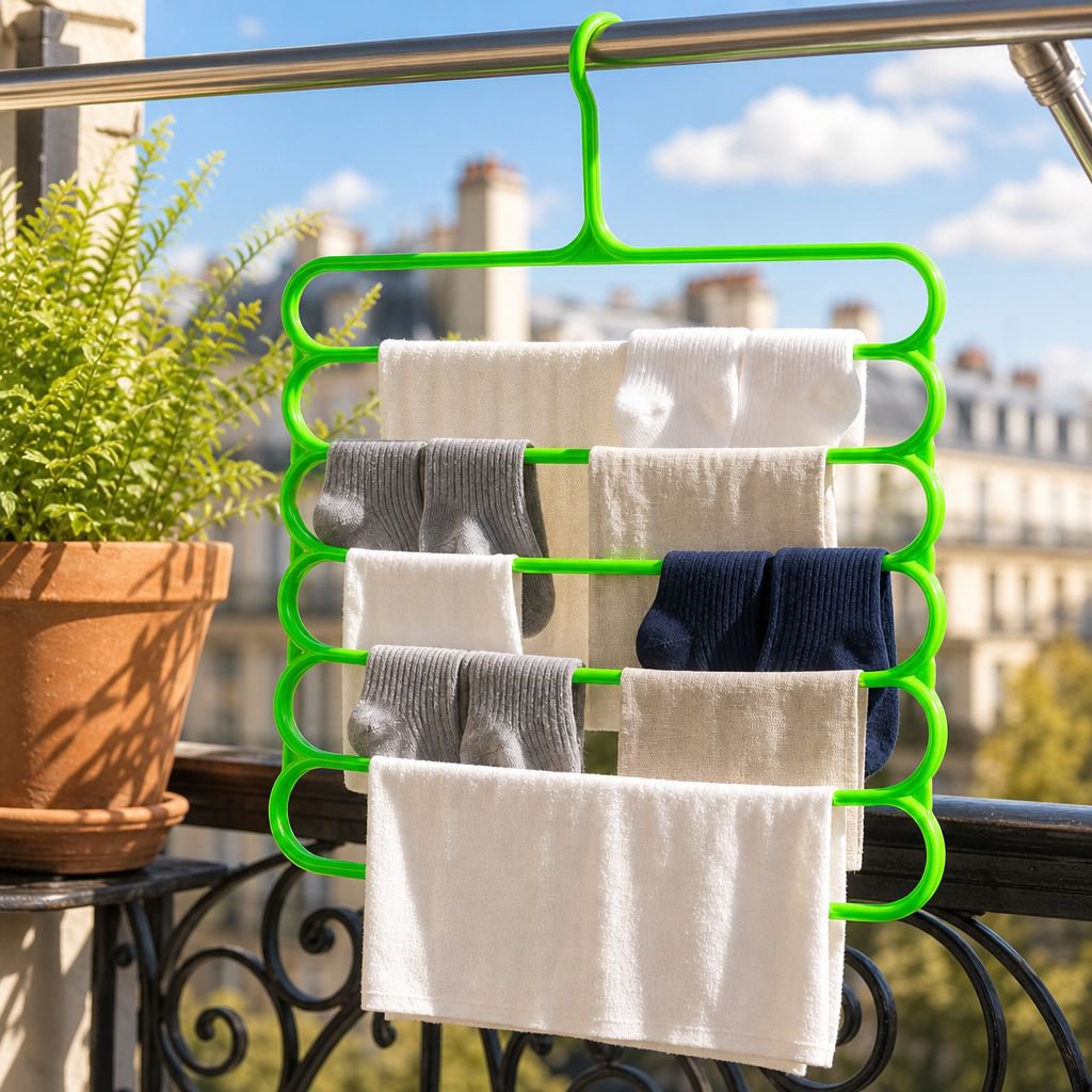 Étagère pliable installée dans une buanderie
