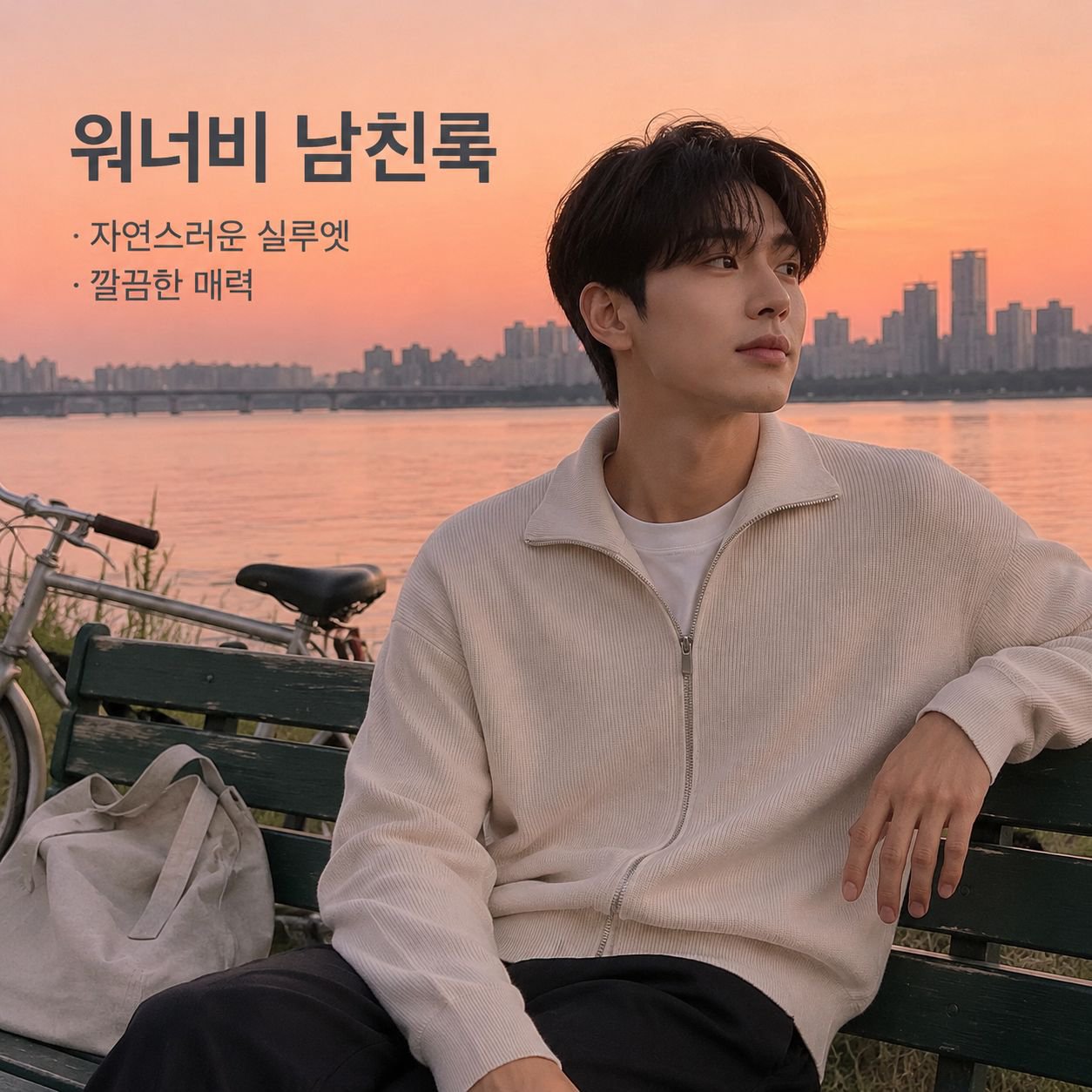 남성용 슬림핏 칼라 니트 스웨터 가디건