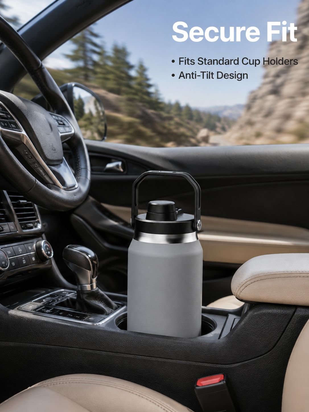 Easy-carry water bottle for hiking