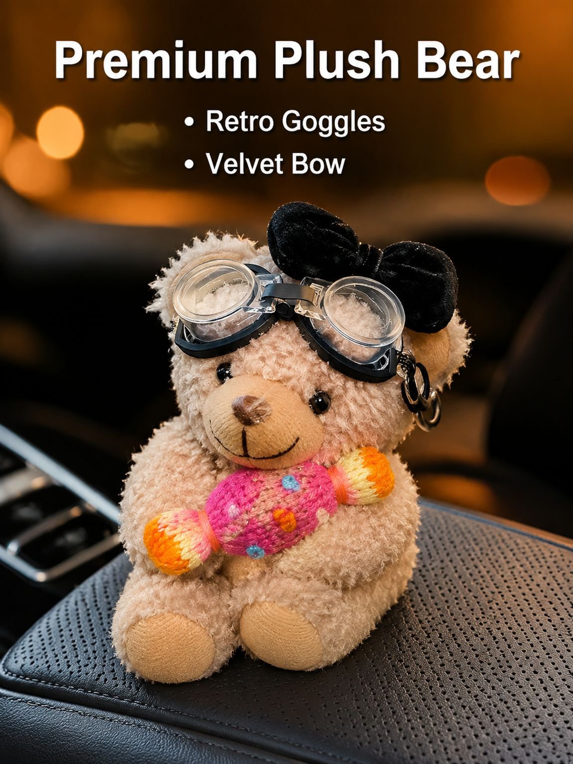 Cute bear gear lever steering wiper lever decorative ornaments car interior car center control scree