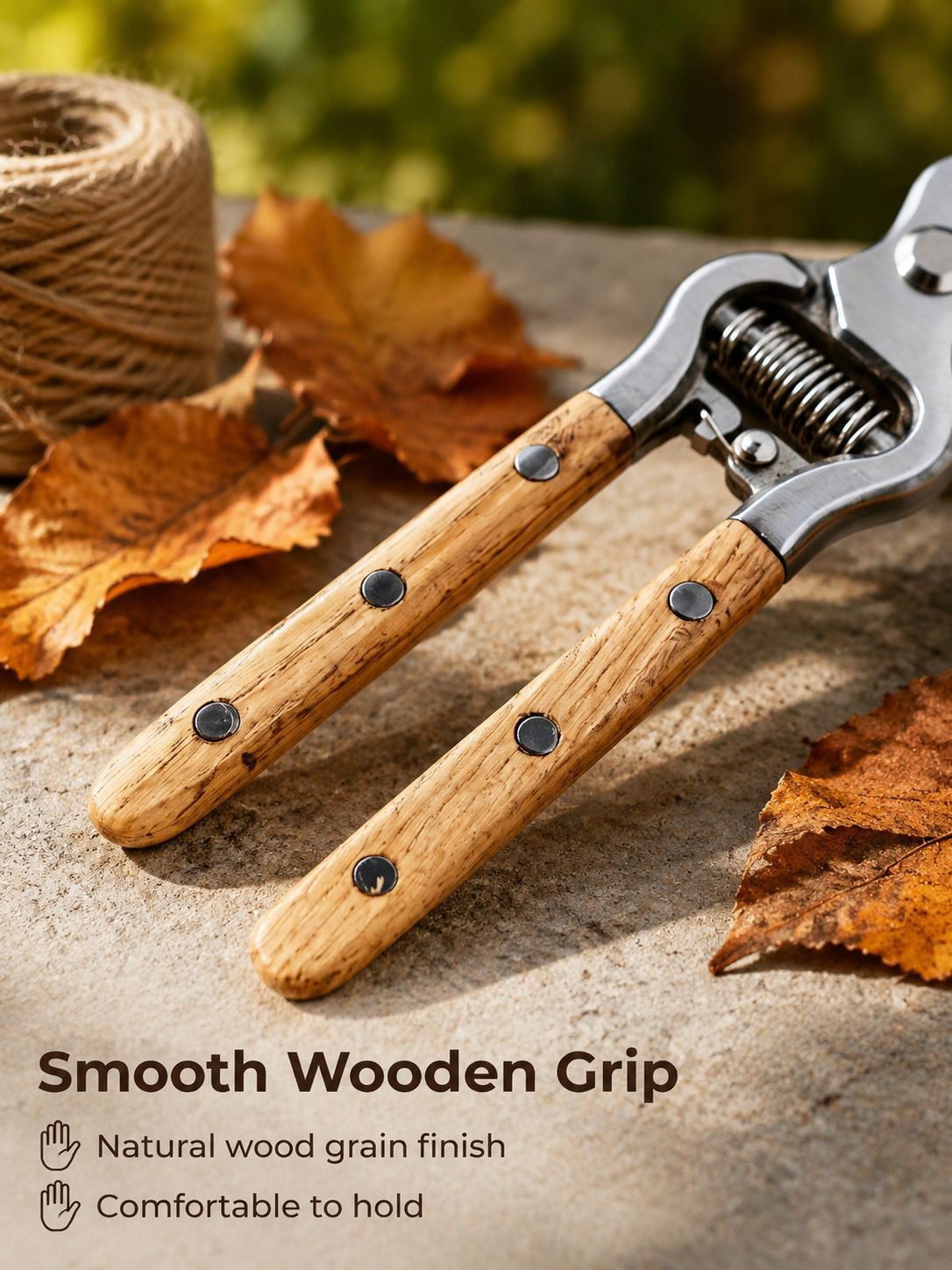 Gardener using pruning scissors on plants