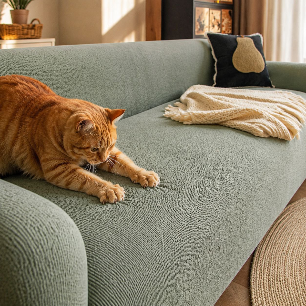 Japanese Sofa Protector, Cat Scratch Resistant
