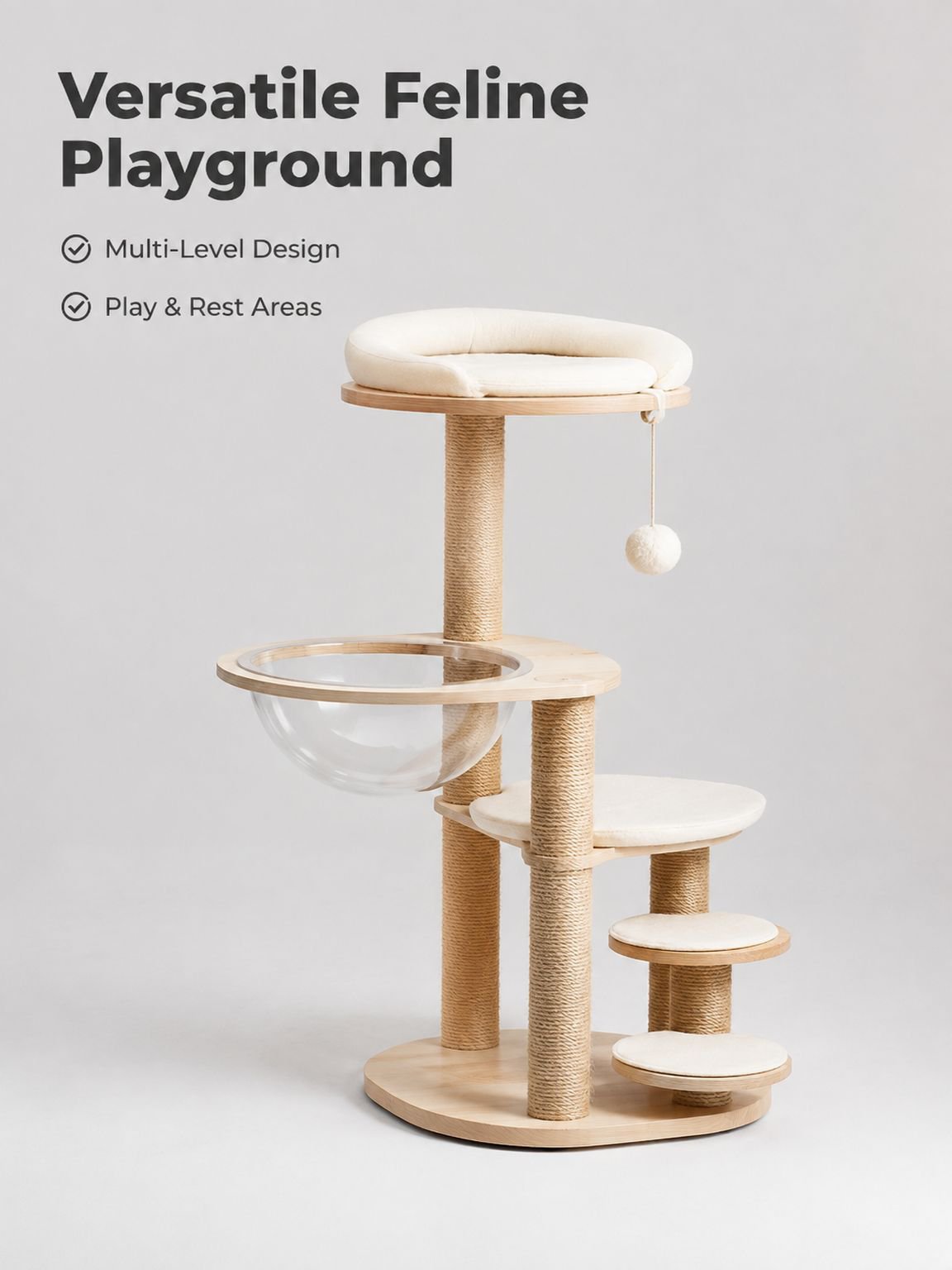 Multifunctional cat bed jumping frame
