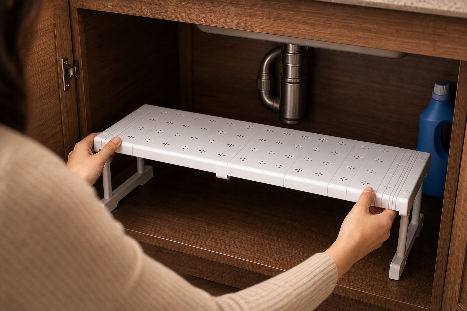 Wardrobe shelf extender with multiple tiers