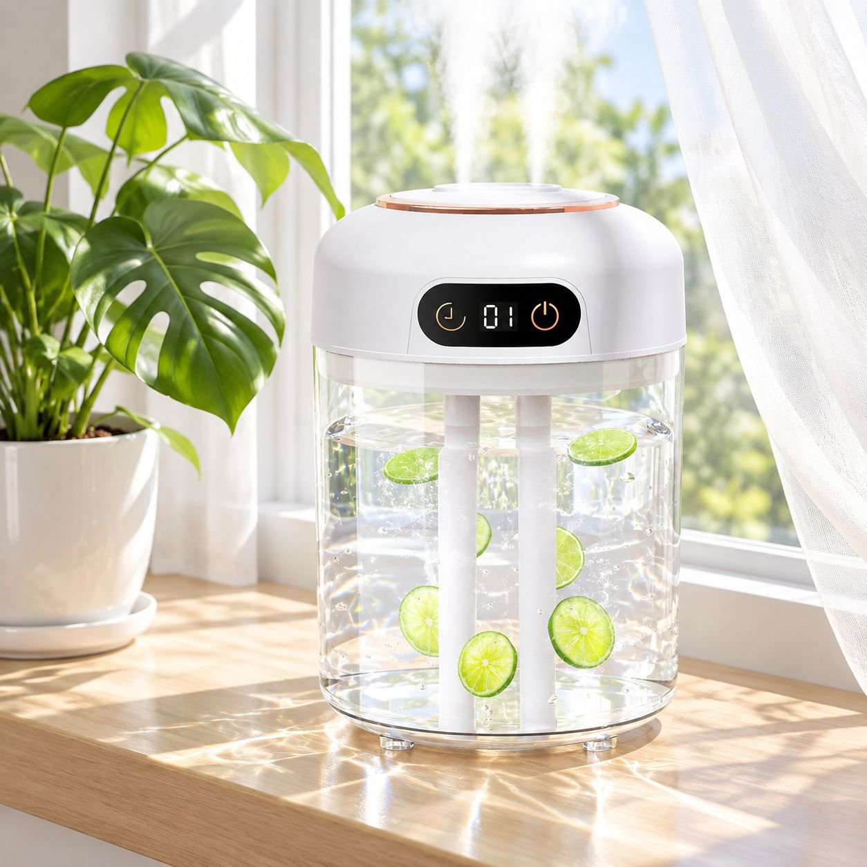 JMY-4.5L 대용량 듀얼 스프레이 무향 타이머 원격 가습기