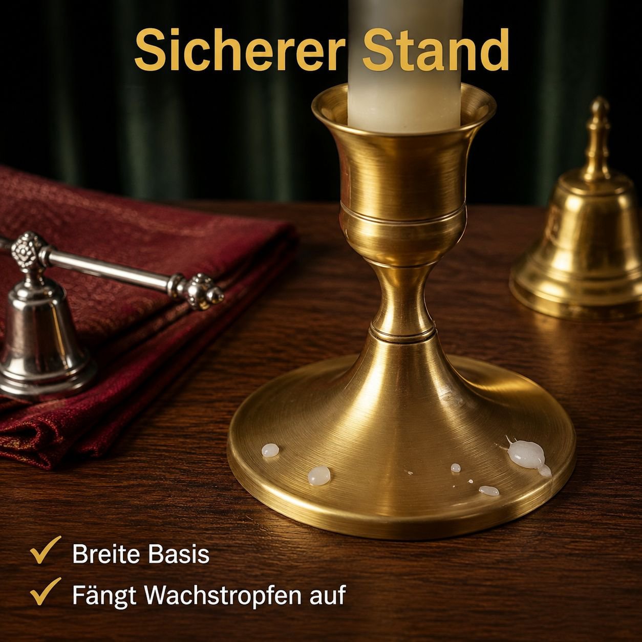 Vintage-Kerzenhalter aus Metall im Glockendesign