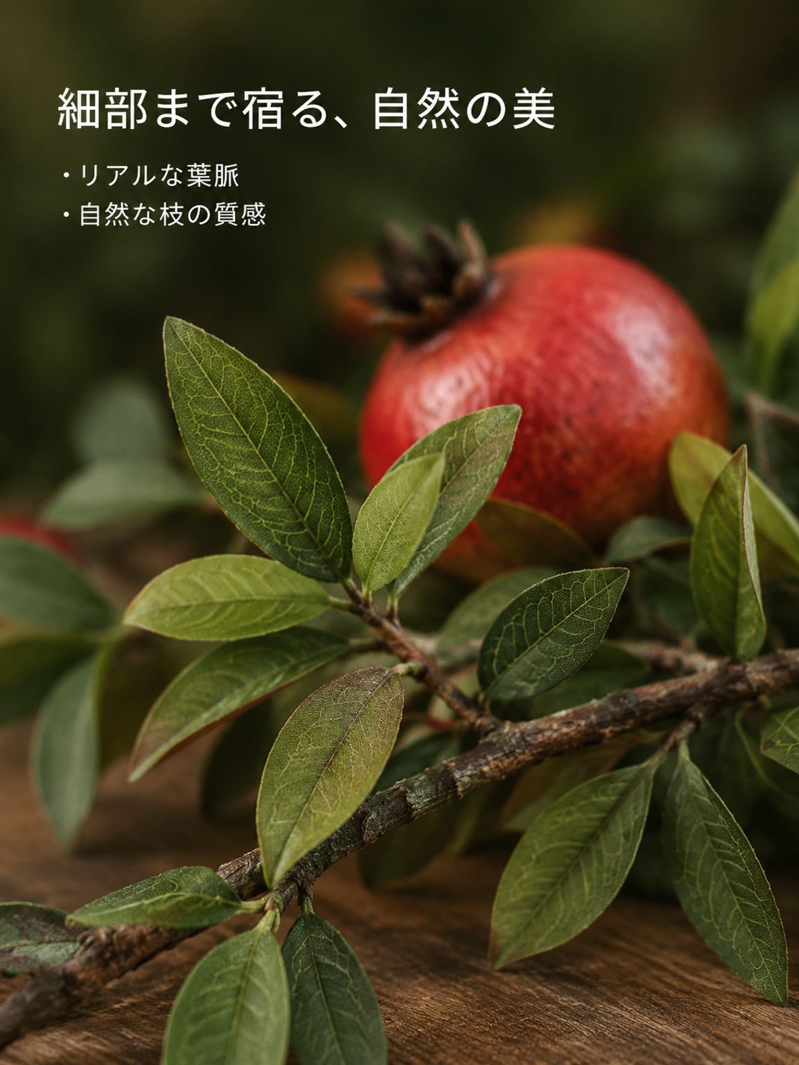 カントリー調のザクロの枝（造花・装飾用）