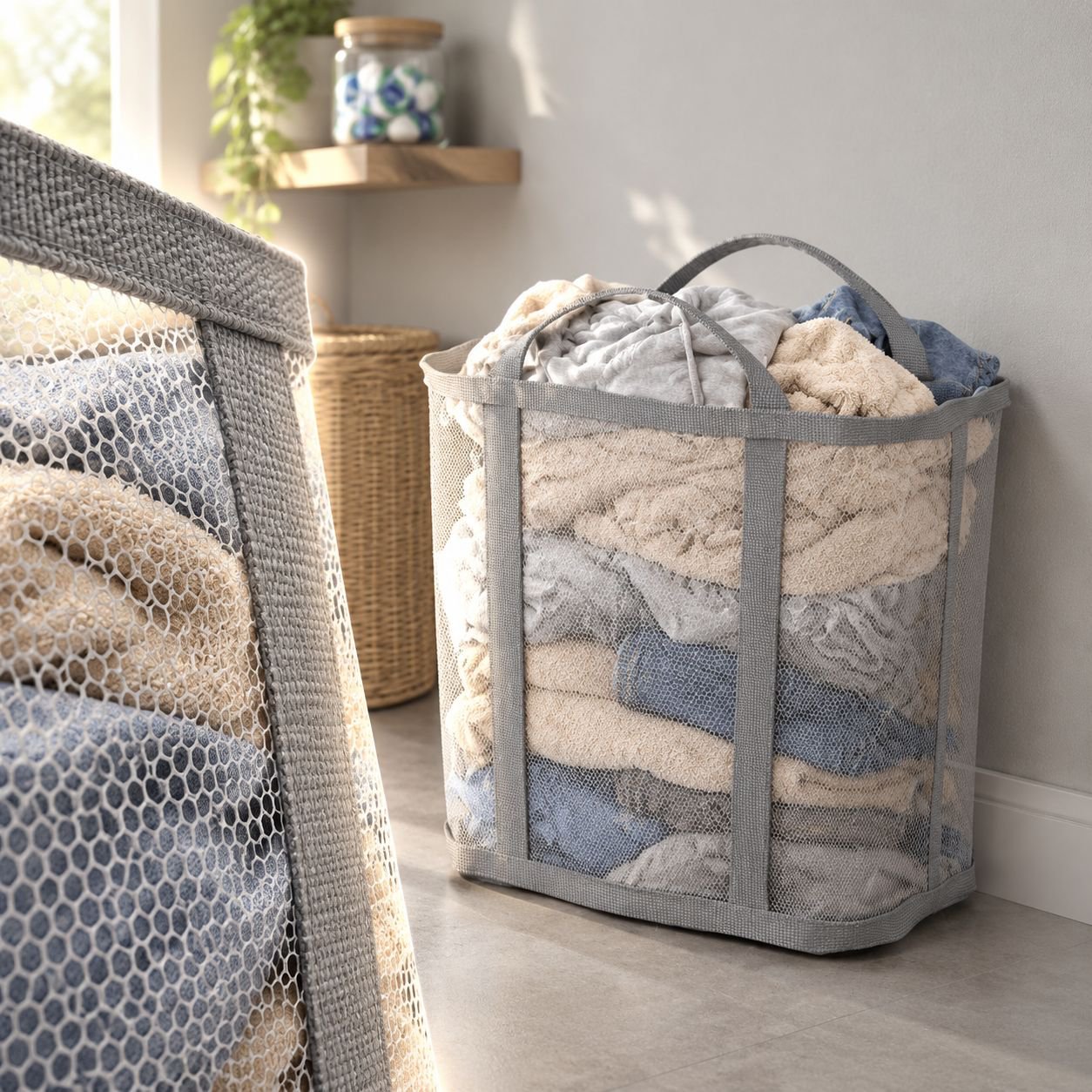 Household Toy Bucket Dirty Clothes Basket Foldable WallMounted Household Storage