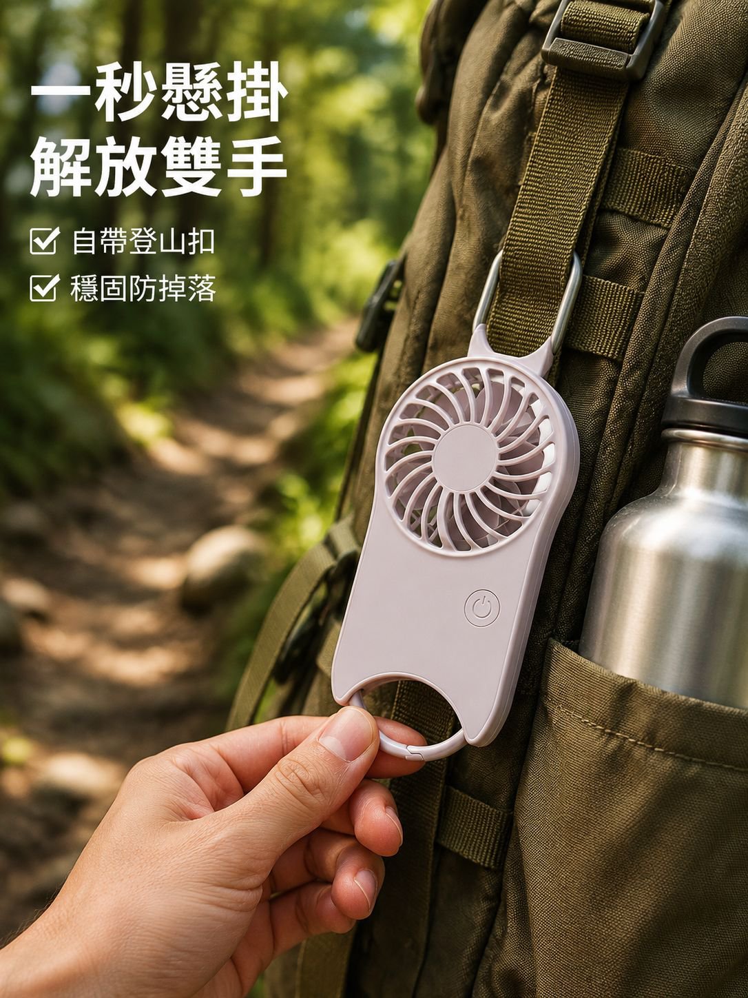 帶登山扣的便攜式風扇