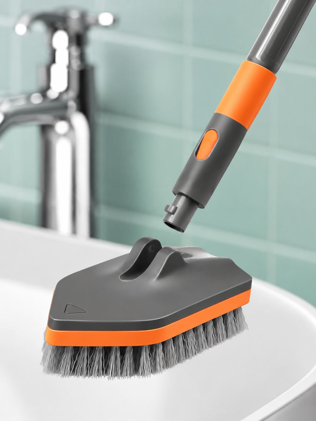 Close-up of cleaning brush bristles