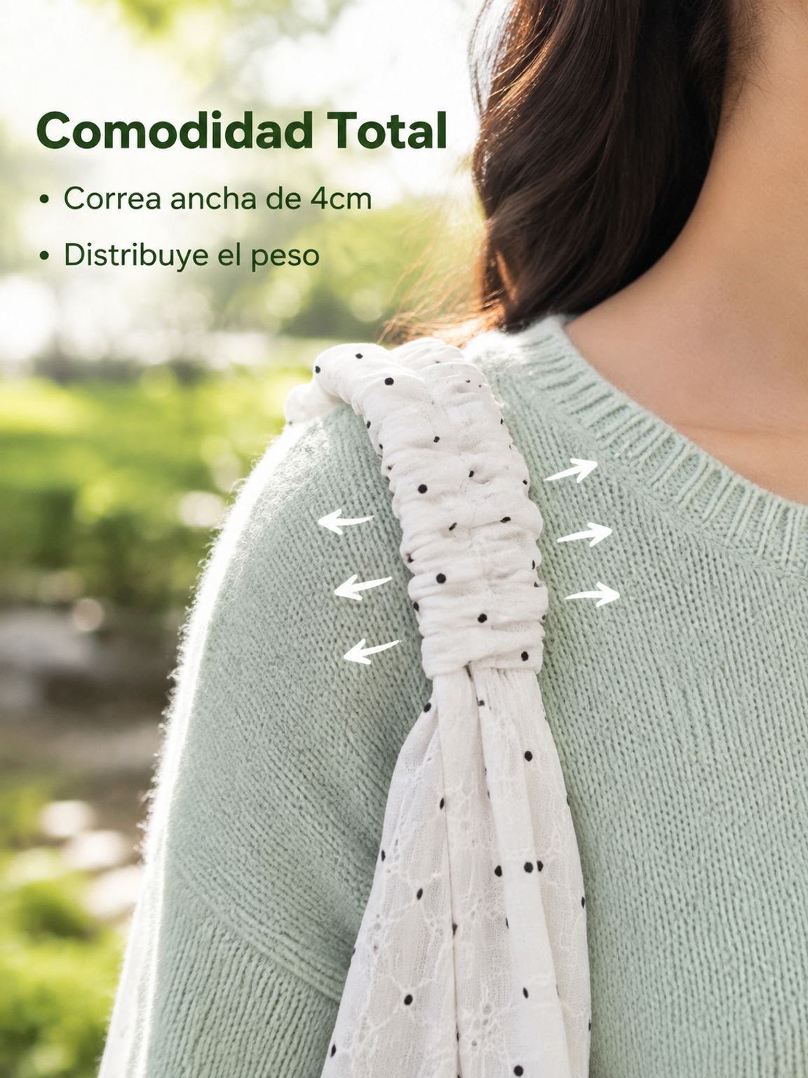 Bolso de lona con lunares de gran capacidad para trabajo y uso diario, estilo coreano