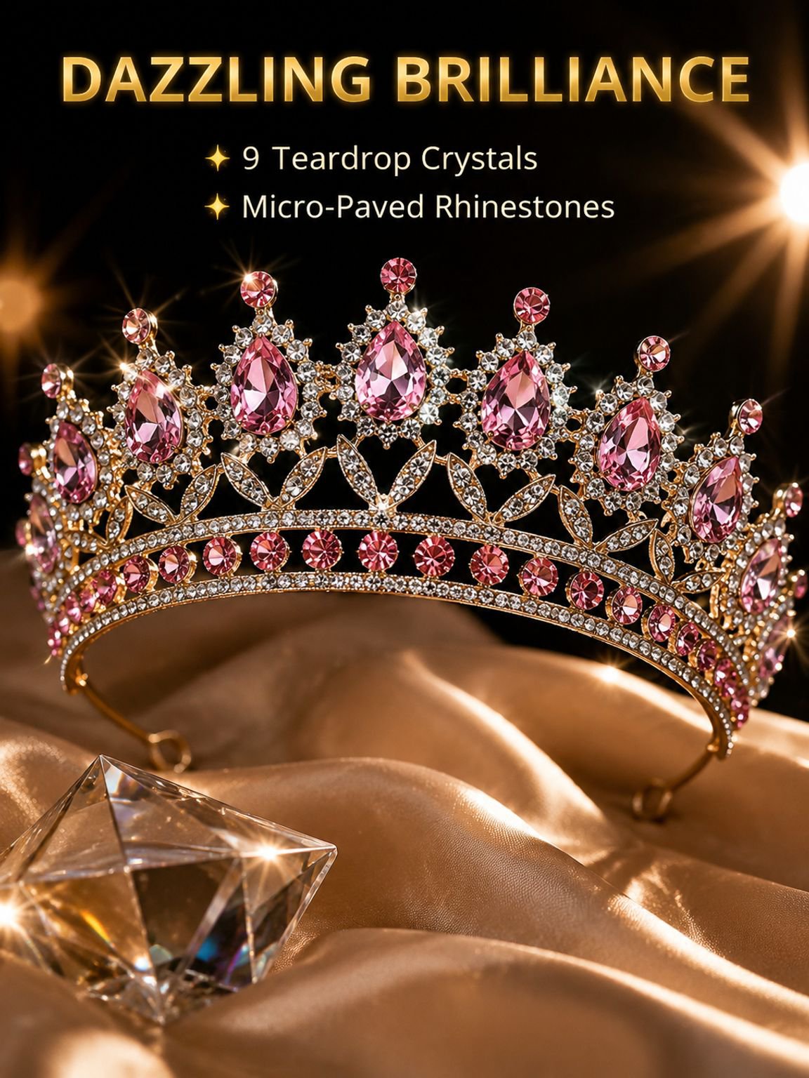Vintage Crystal Tiara, Gift For Her, Wedding Tiara, Wedding Bridal Hair Acceaaories, Birthday Girl T