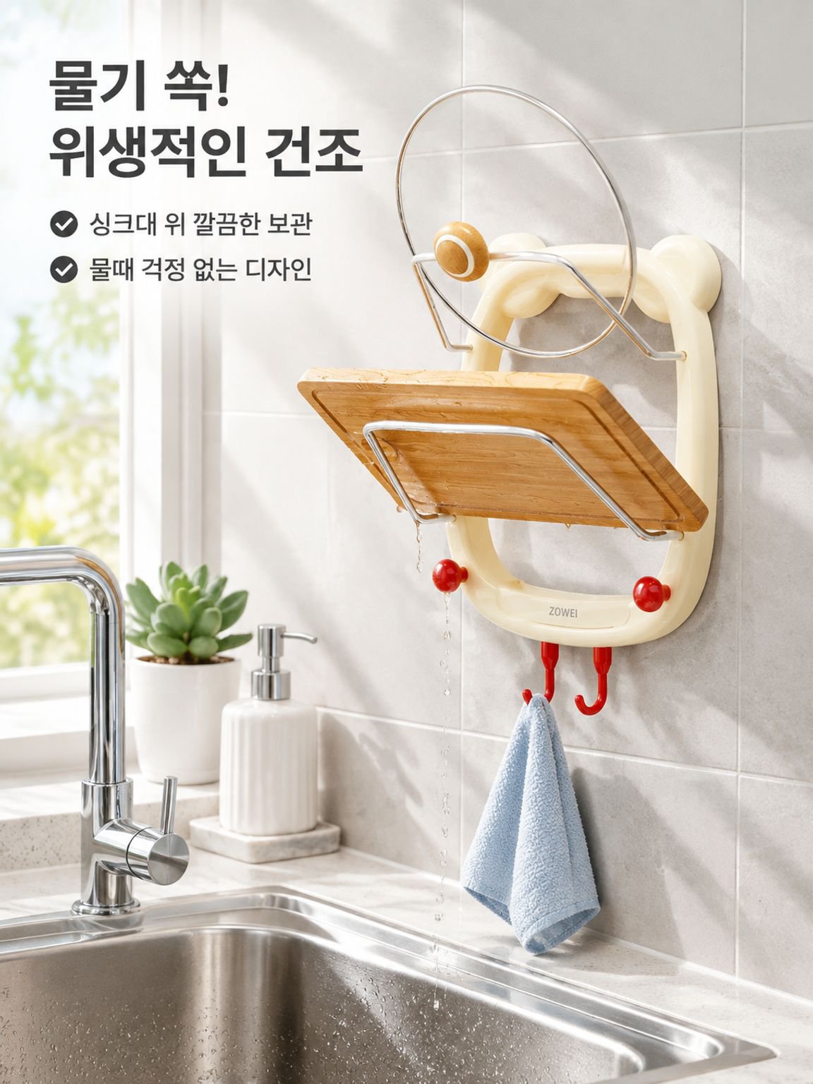 무타공 2단 냄비뚜껑 정리대