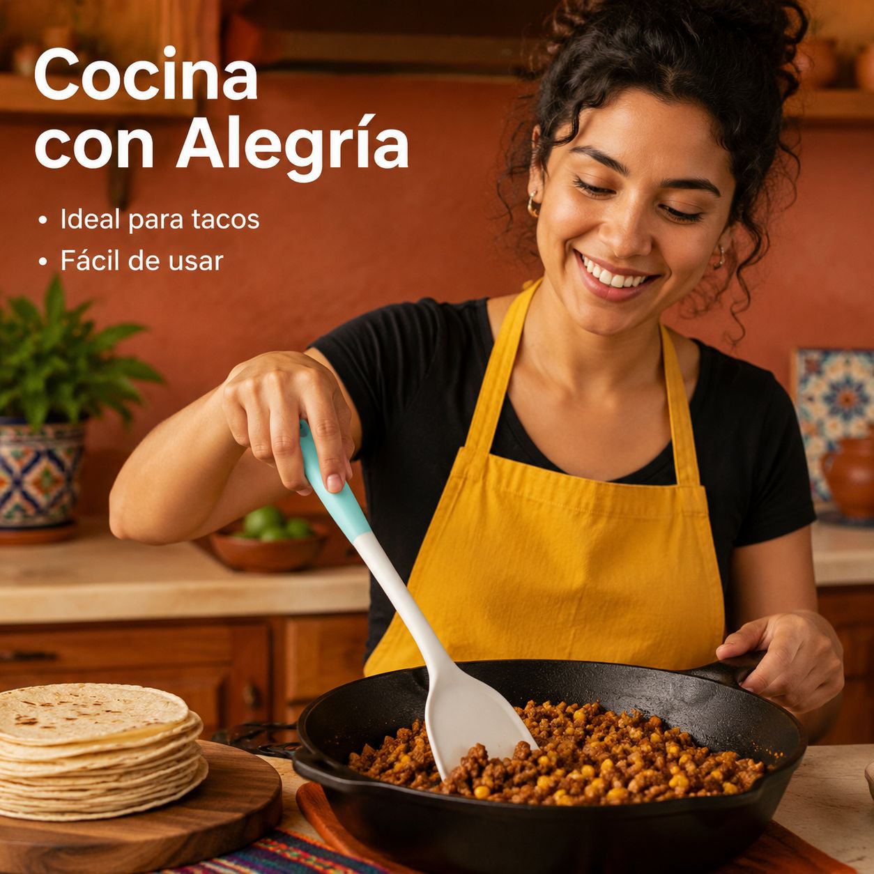 Espátula de silicona apta para uso alimentario