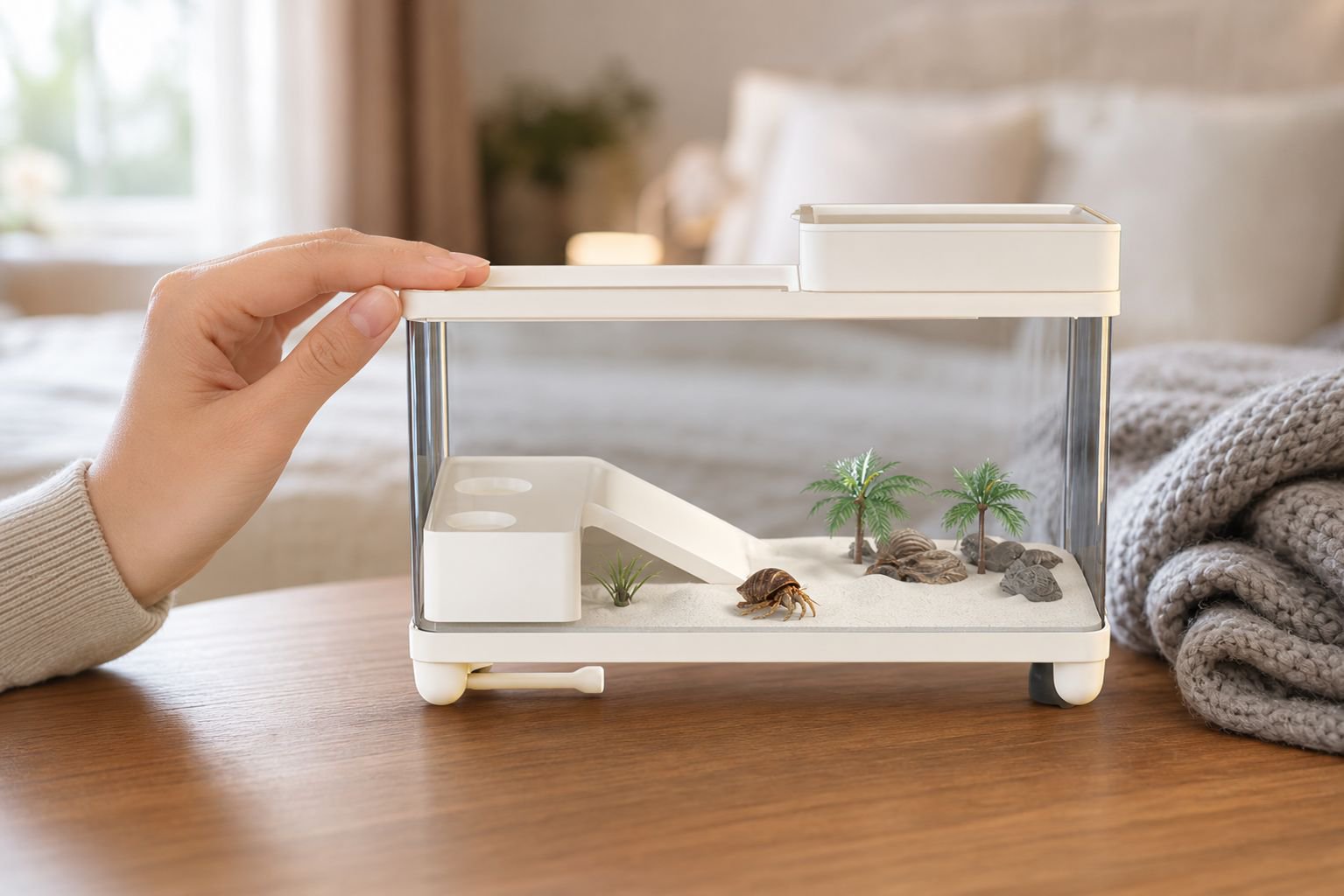 Crab-Specific Ecological Breeding Tank with Climbing Platform