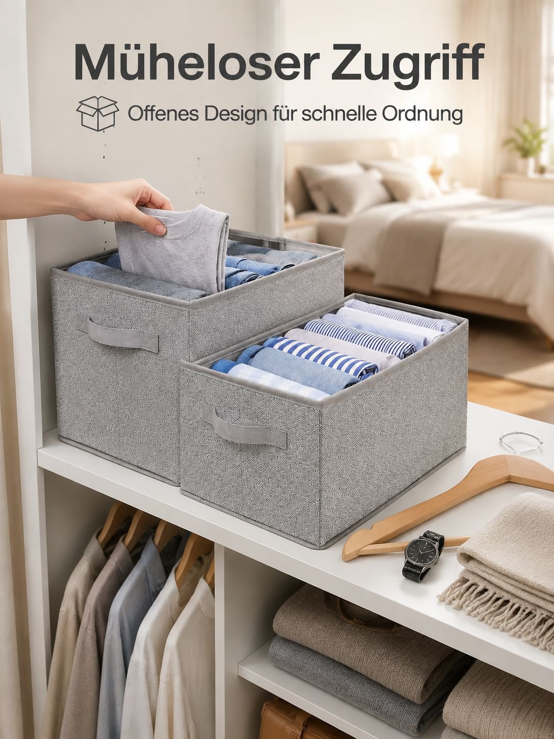 Klappbarer Aufbewahrungskasten Kleiderschrank mit Griff