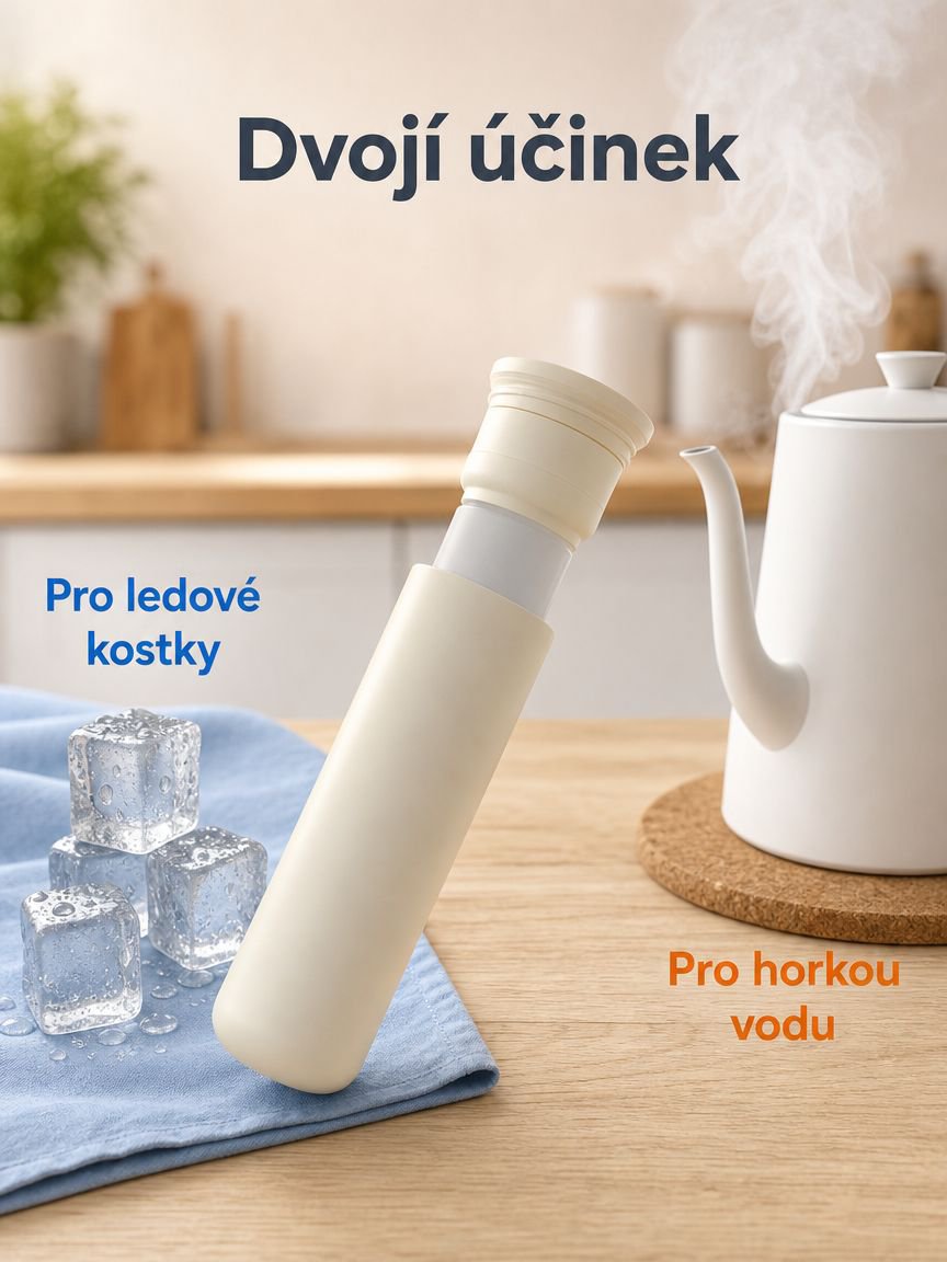 Multifunkční přenosný silikonový pohár na horké a studené obklady
