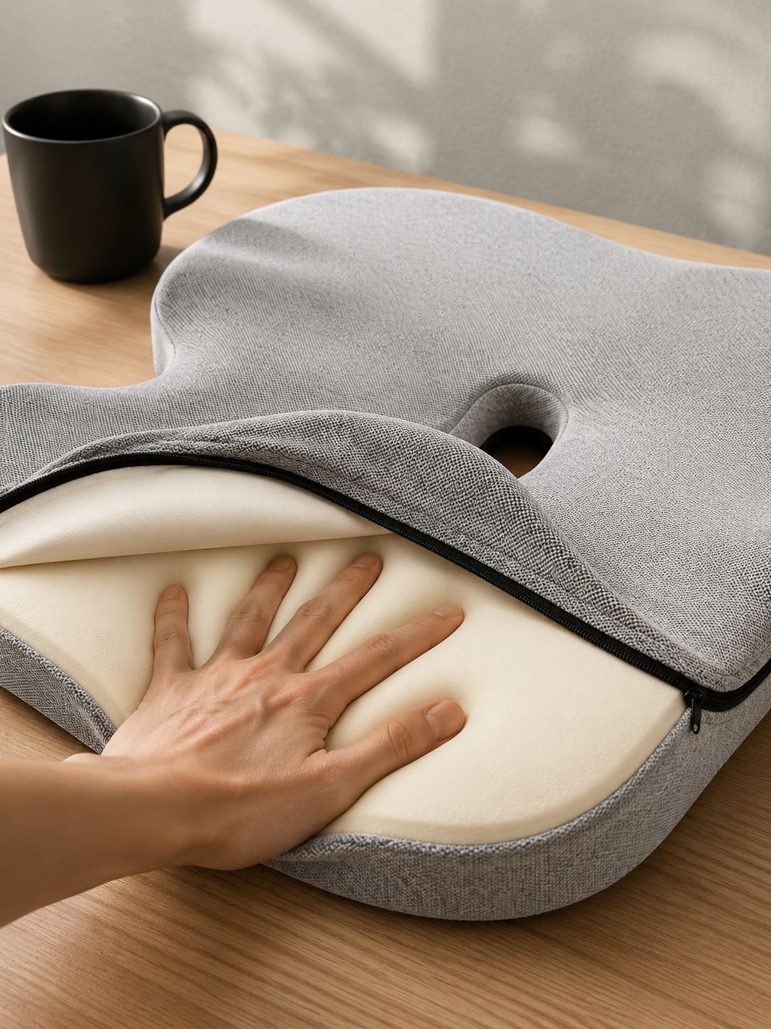 Cojín ergonómico para aliviar presión en la espalda