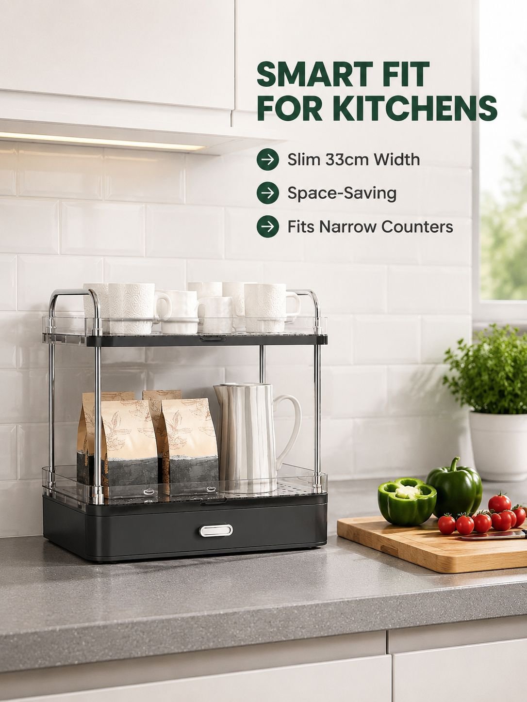 Multifunctional cup tray storage rack