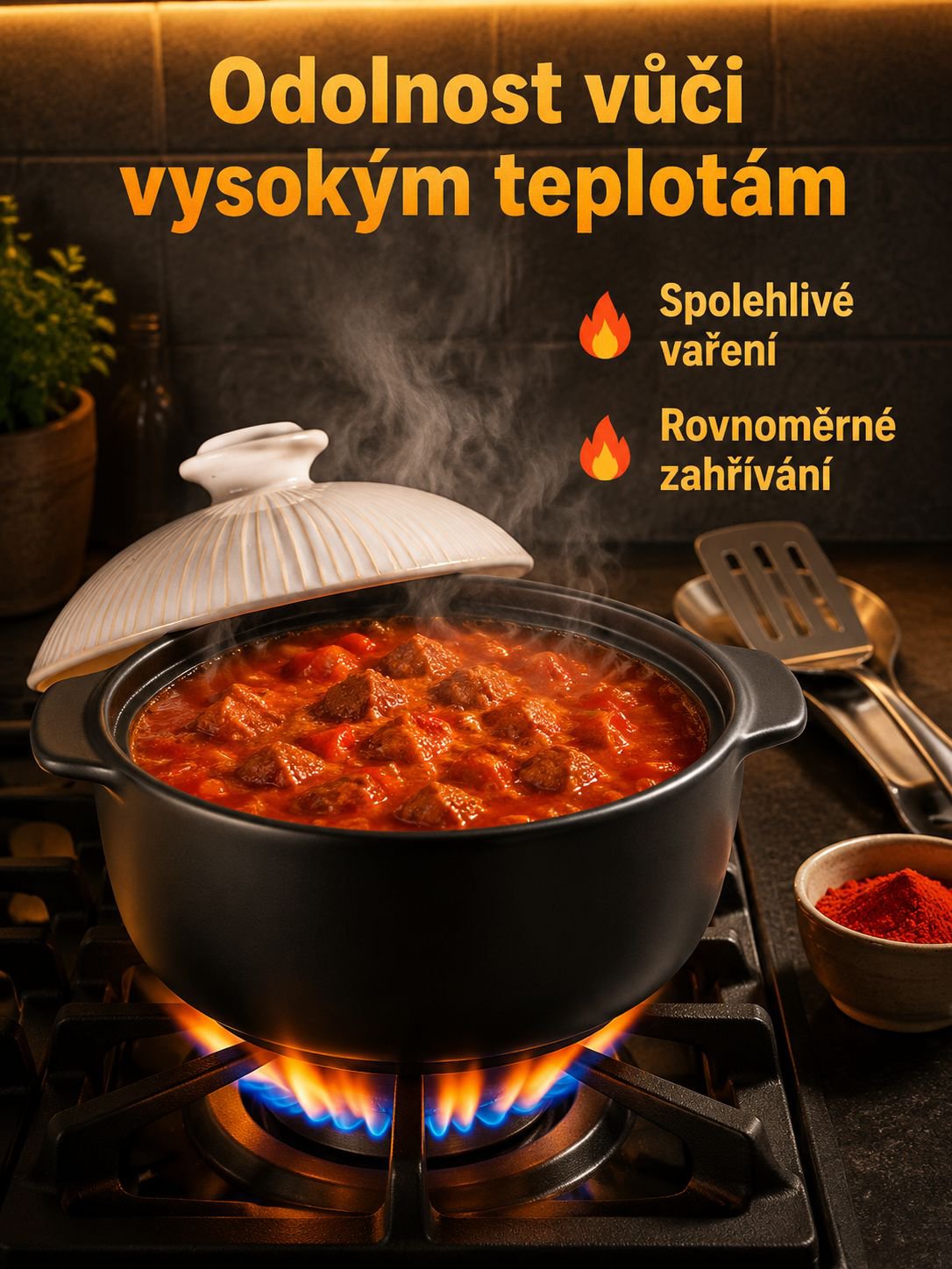 Protiskluzový keramický hrnec