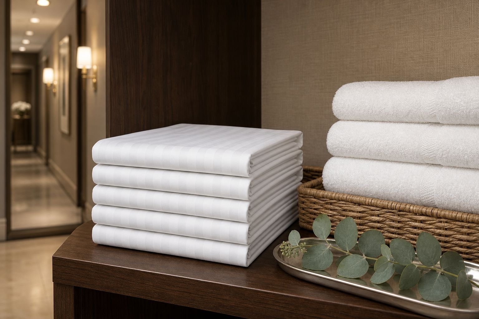 High thread count white flat bed sheet for hotels
