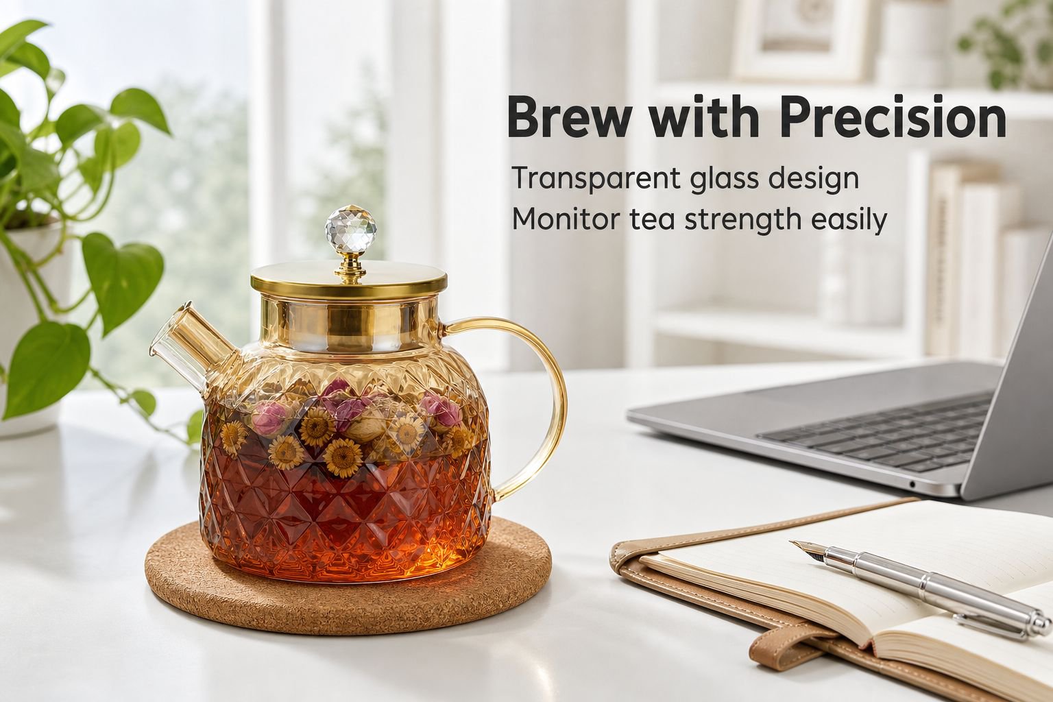 High borosilicate heat-resistant glass teapot