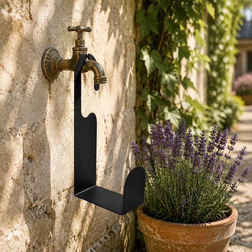 Porte-tuyau de jardin en acier inoxydable