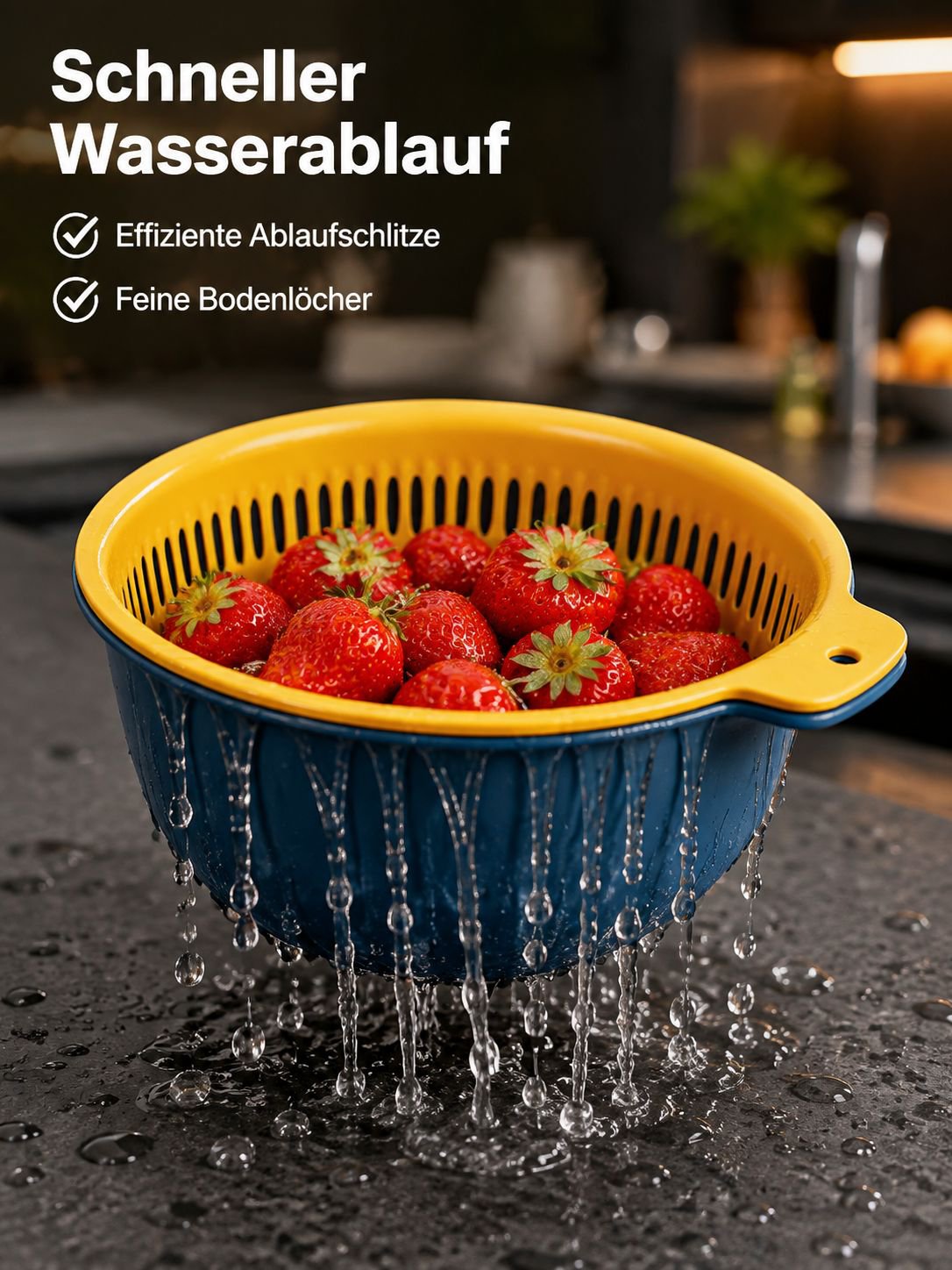 6-teiliges Abtropfkorb-Set für Obst und Gemüse
