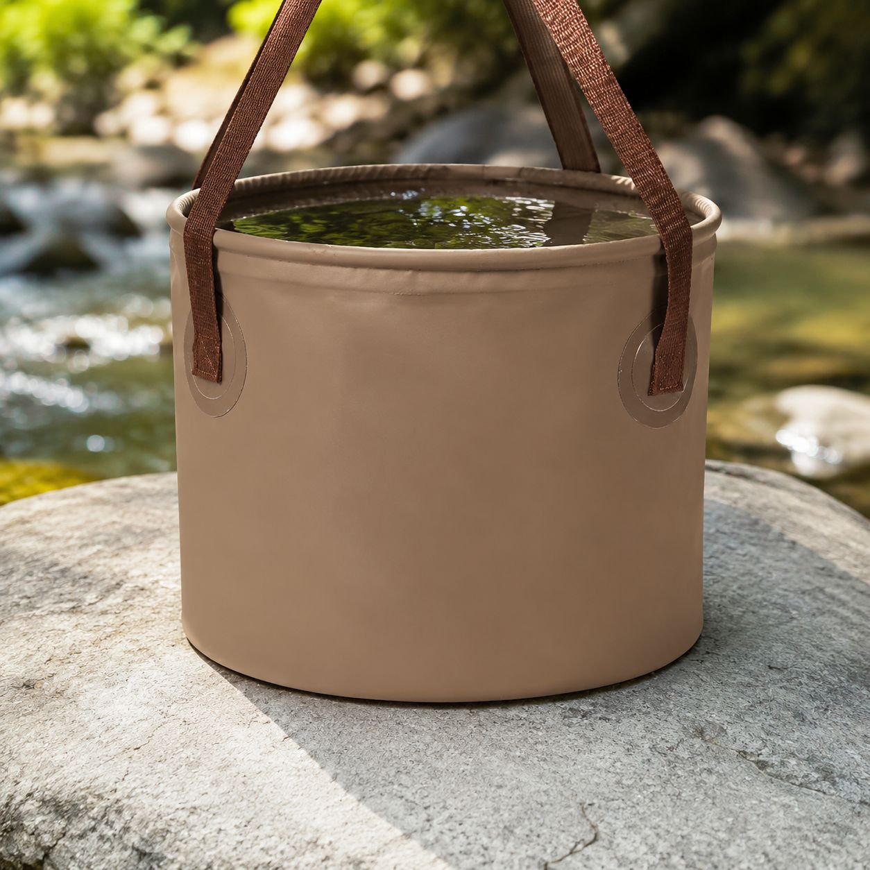 Durable foldable bucket for travel and outdoor adventures